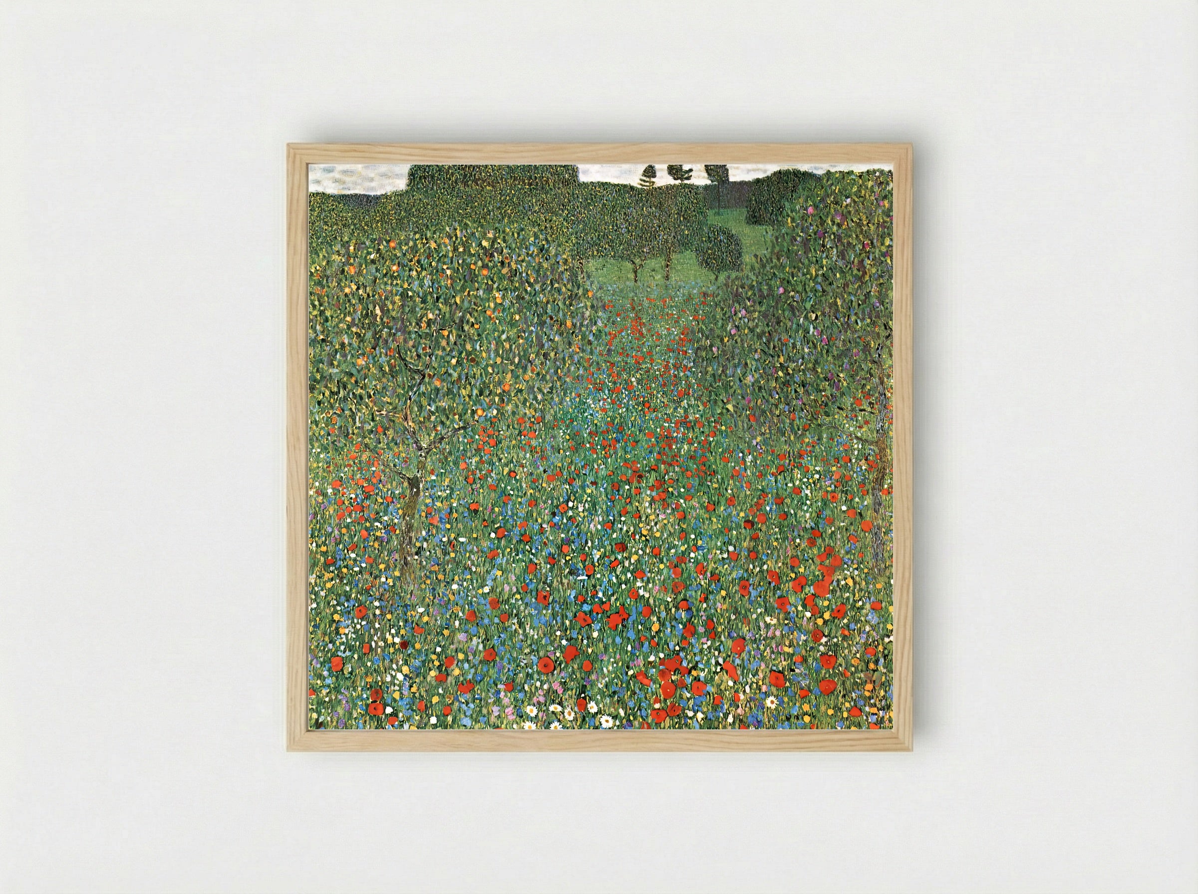 Mohnfeld - Gustav Klimt - Framed Print Wood