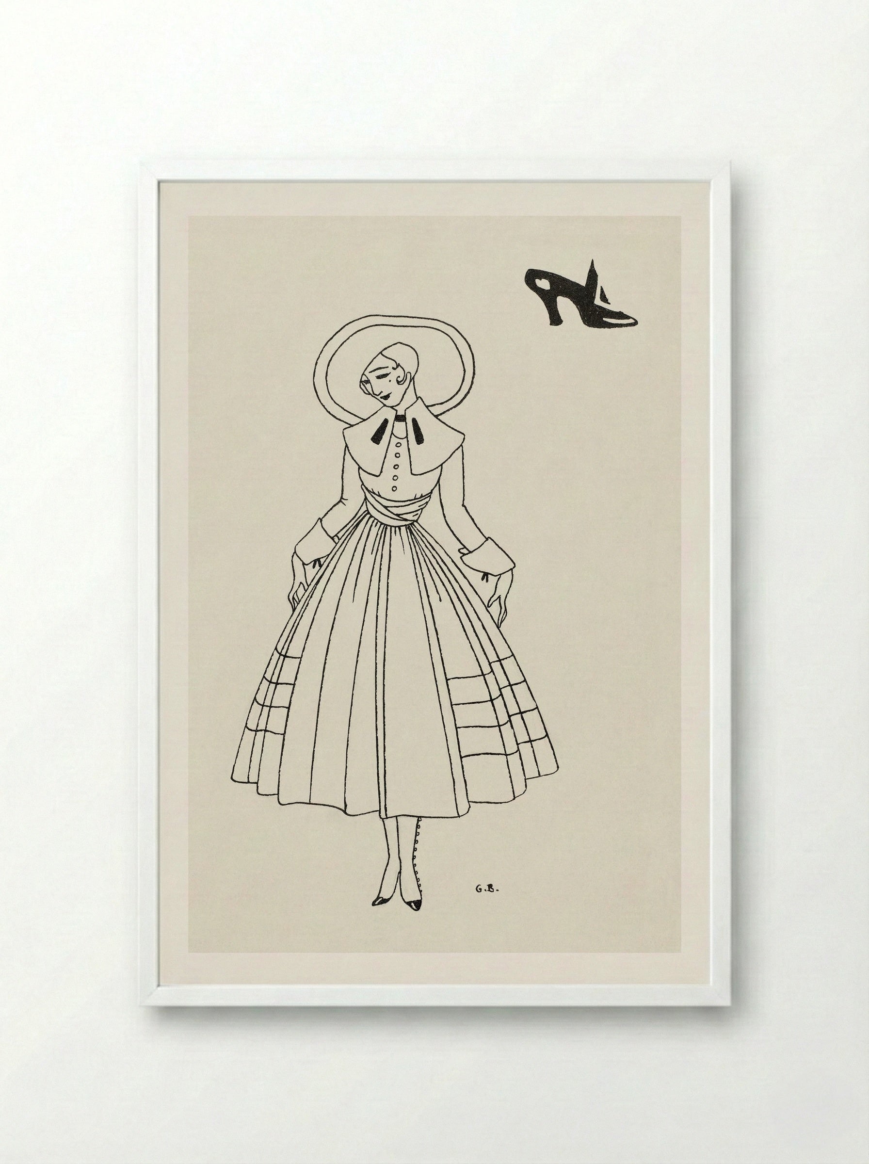 No. 8 (Fashion Illustration from Gazette du Bon Ton) - George Barbier - Framed Print White