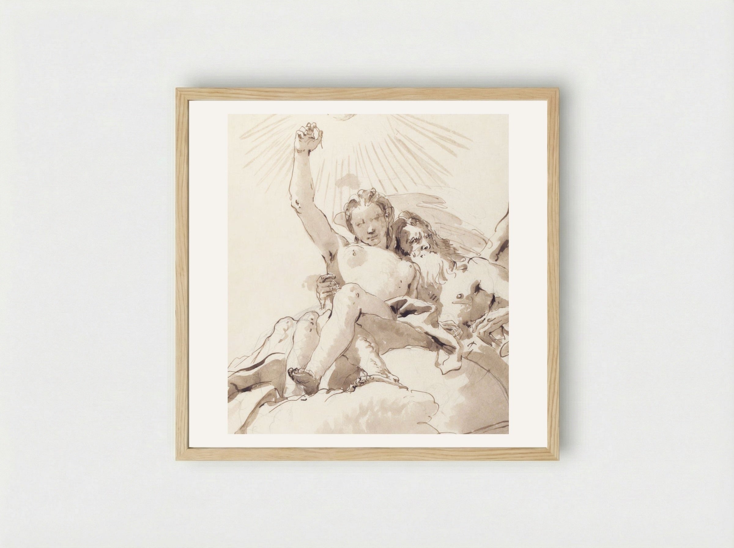 Time and Truth - Giovanni Battista Tiepolo - Framed Print Wood