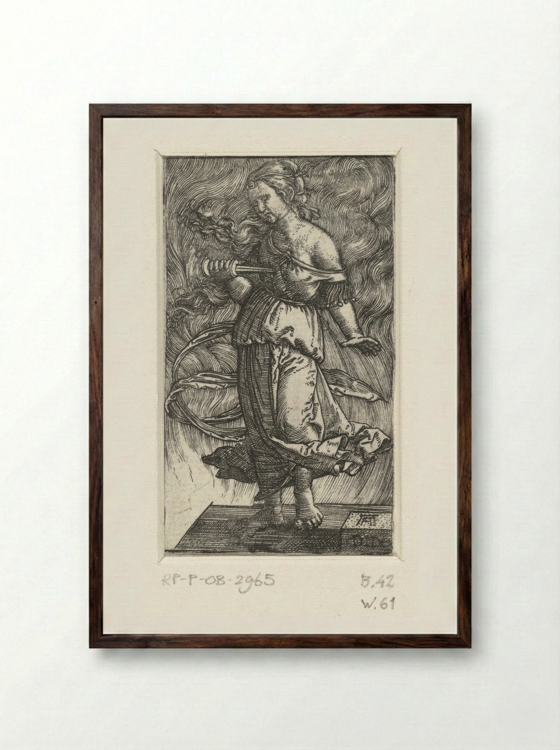 The Suicide of Dido - Andrea Mantegna - Framed Print Dark Wood