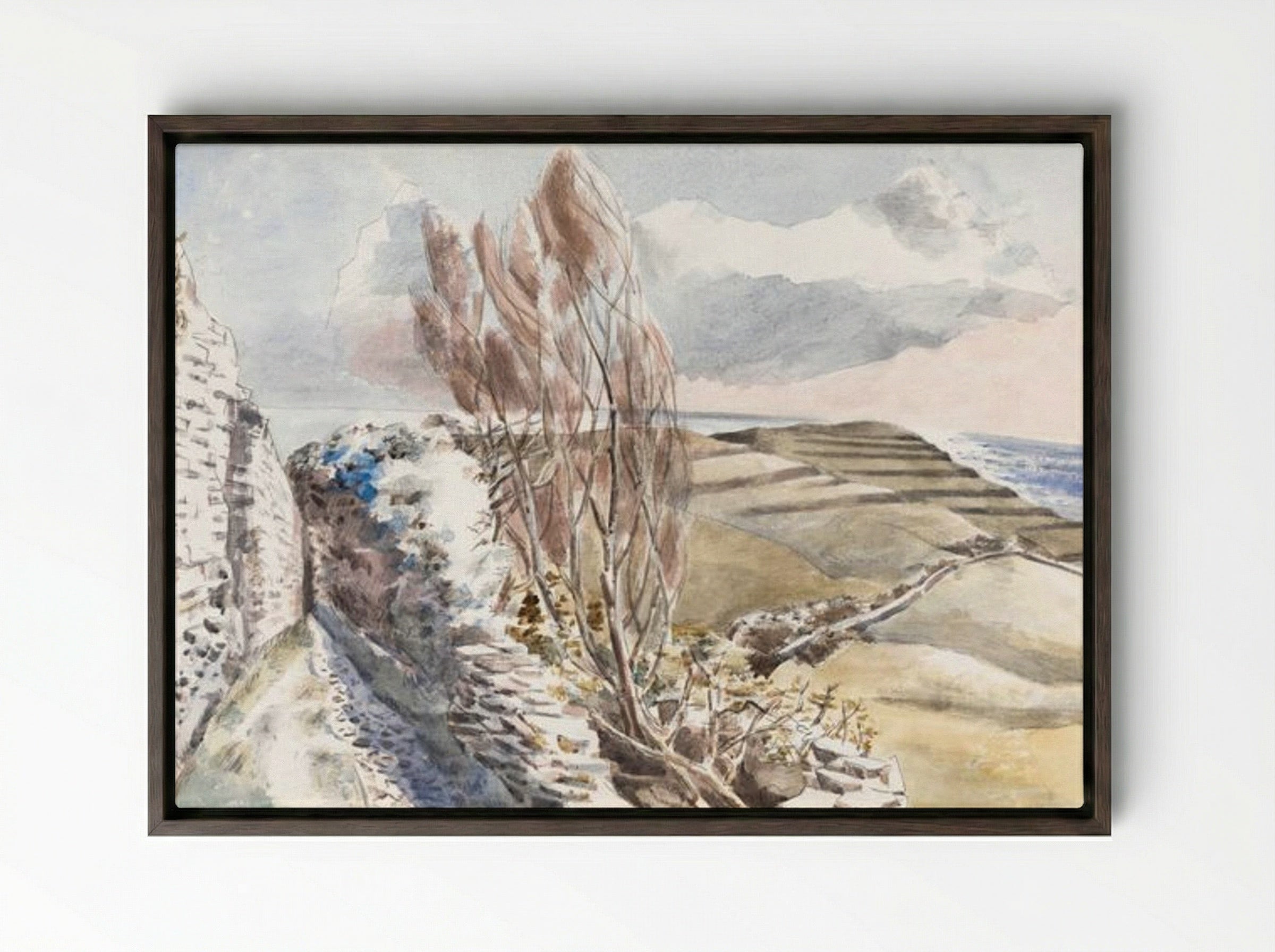 Worth Matravers, Dorset - Paul Nash - Framed Canvas Dark Wood