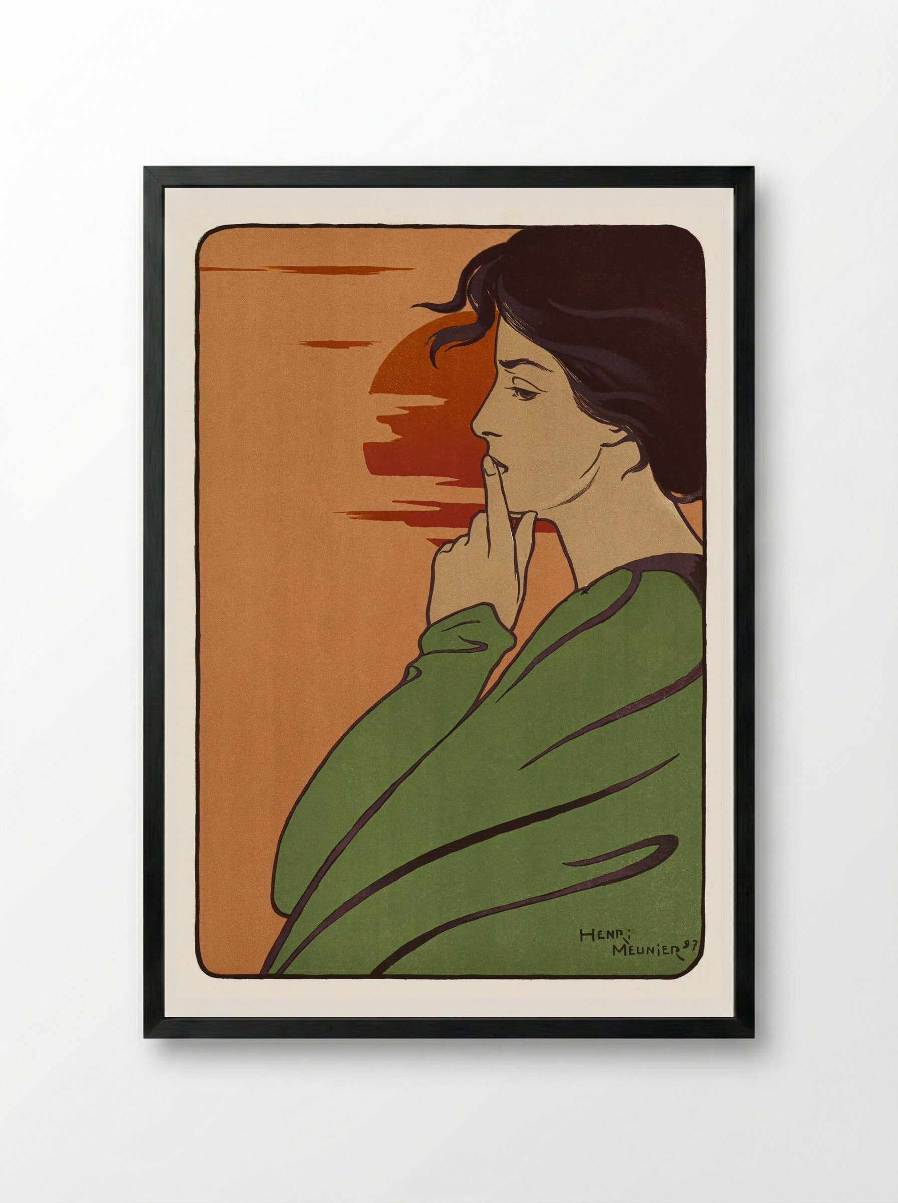 L'Heure du silence - Henri-Georges Meunier - Framed Print Black