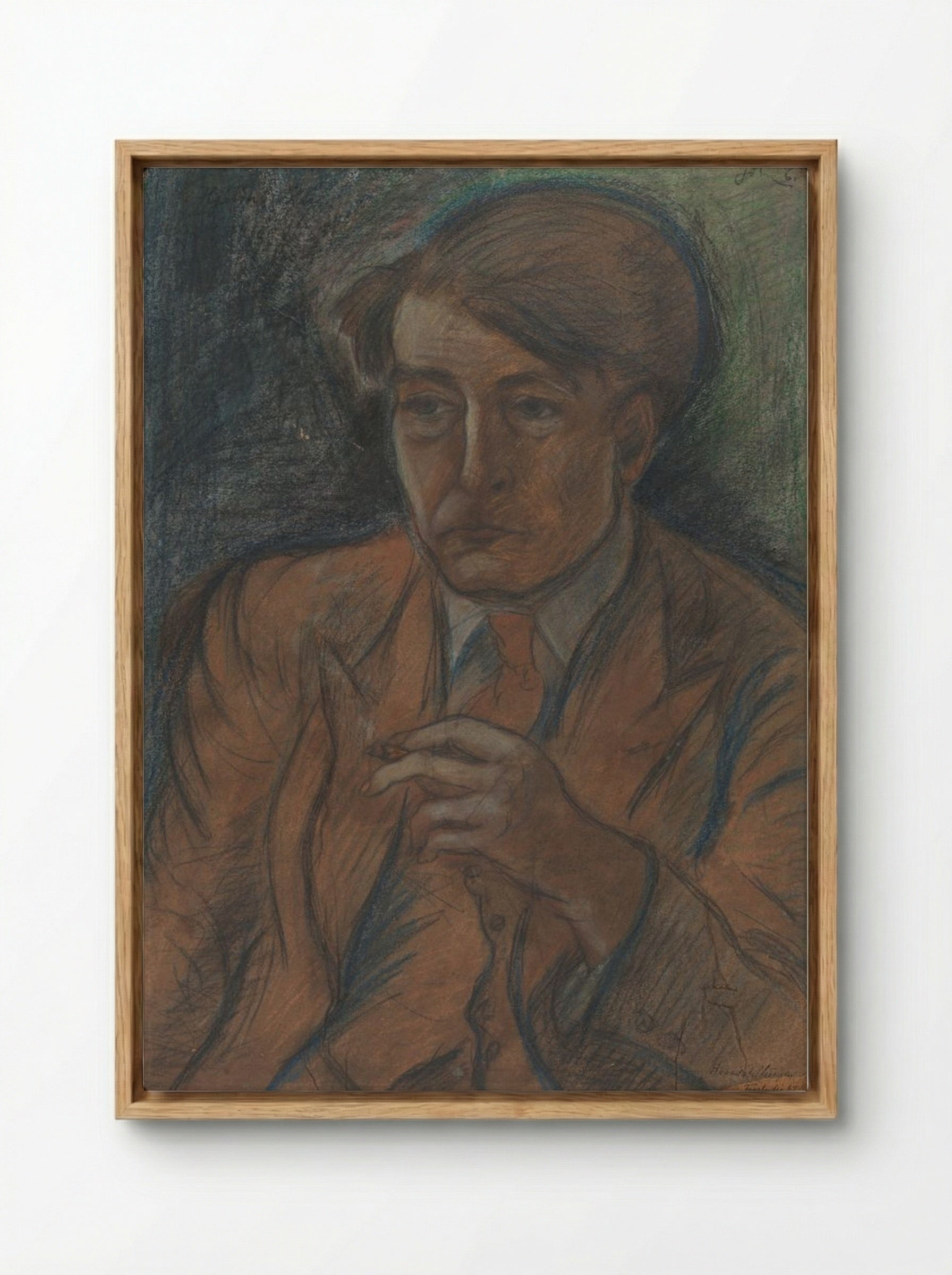 Study for a Portrait of Søren Hjorth Nielsen - John Christensen - Framed Canvas Wood