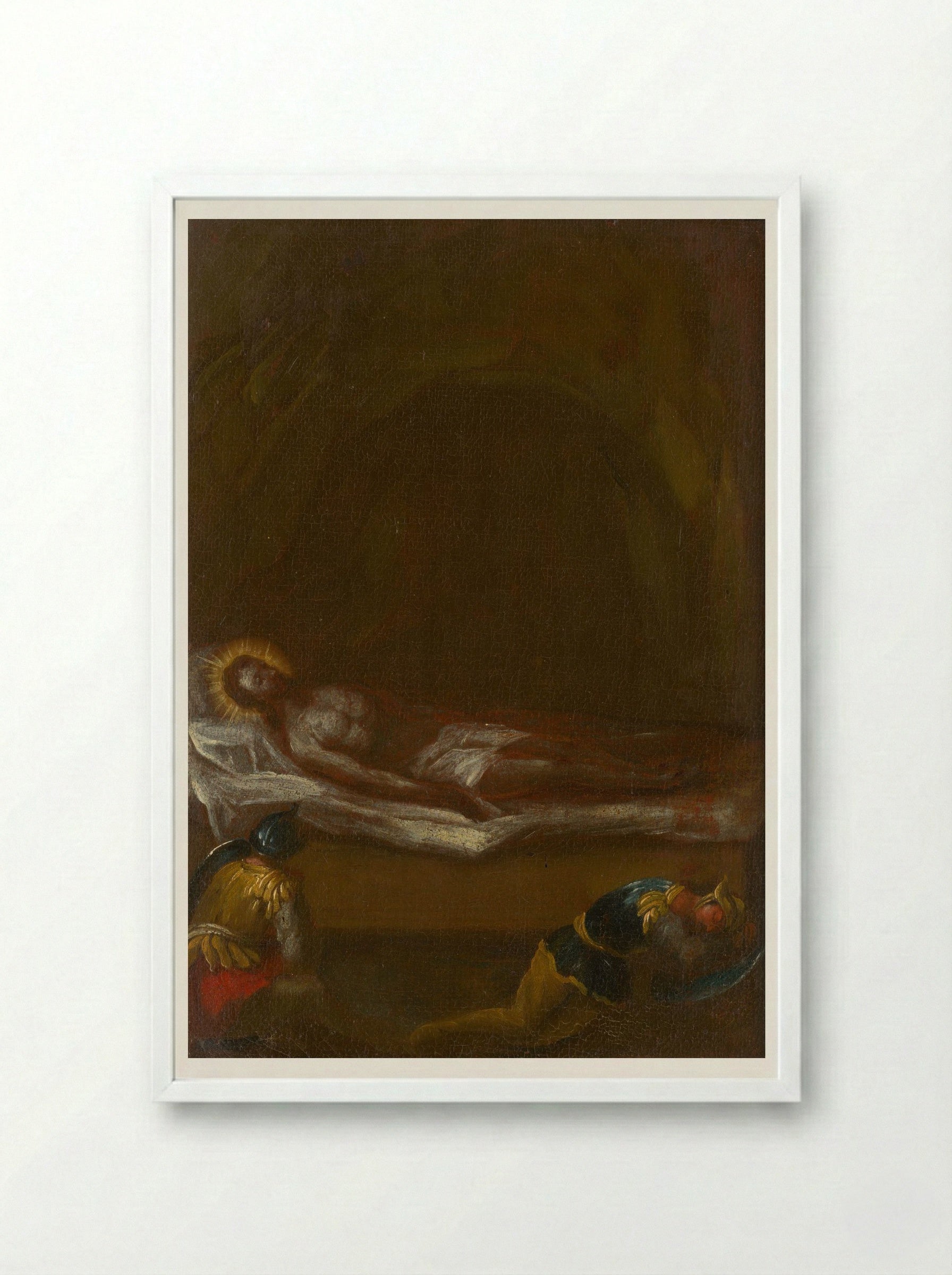 Jesus is Laid in the Tomb - Fine Art Print - Framed Print White