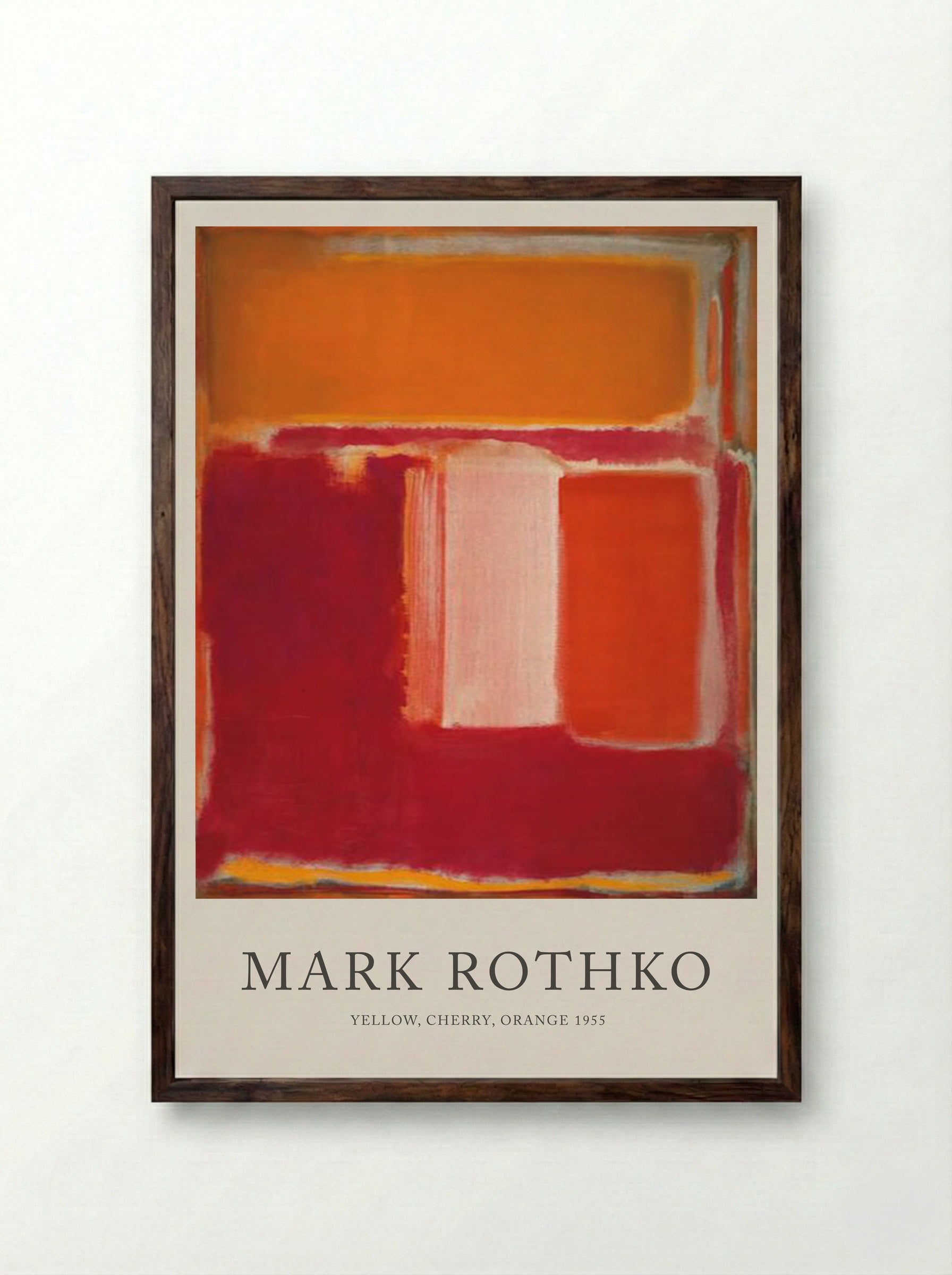 Yellow, Cherry, Orange - Mark Rothko - Framed Print Dark Wood