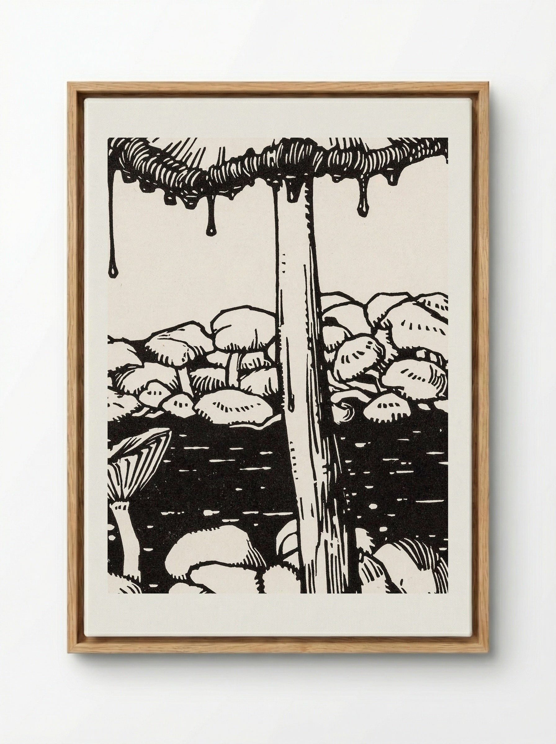 Dripping Mushroom - Julie de Graag - Framed Canvas Wood