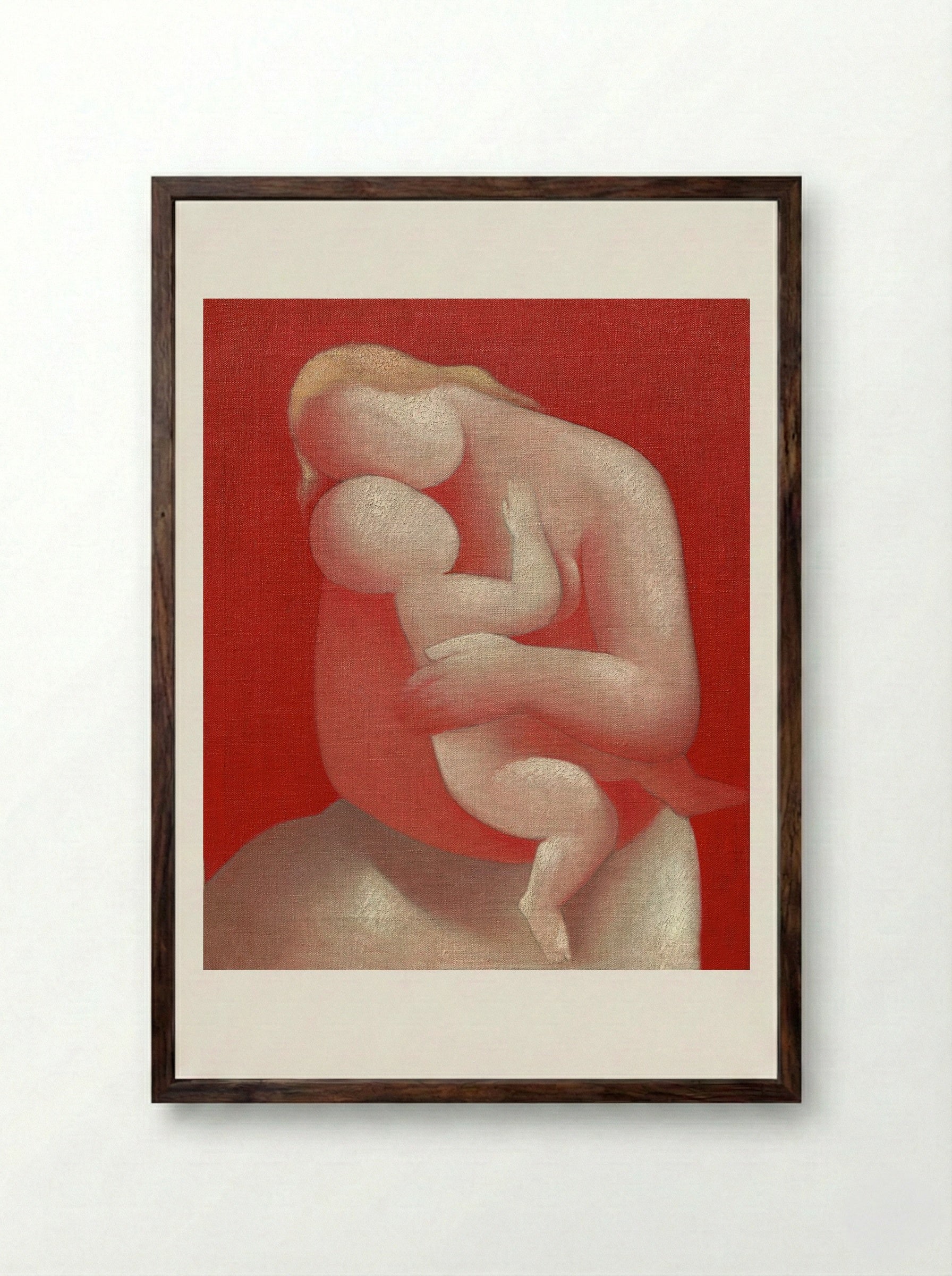Mother (Pink Madonna) - Mikuláš Galanda - Framed Print Dark Wood