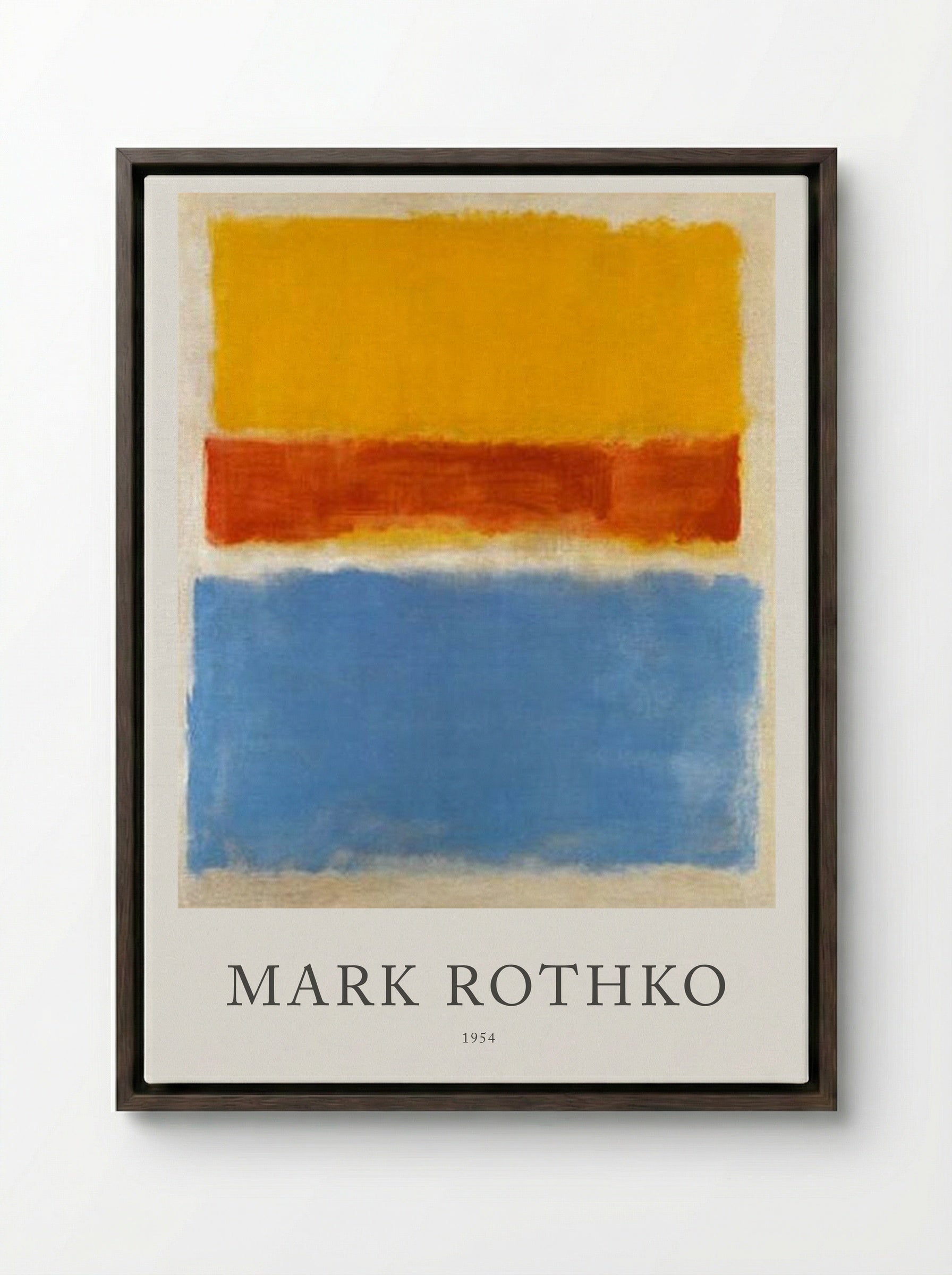 Untitled (Yellow, Red, Blue) - Mark Rothko - Framed Canvas Dark Wood
