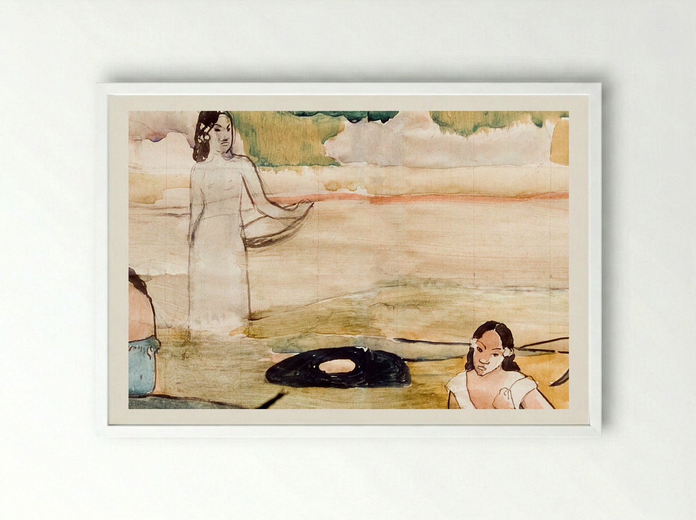 Study from Tahiti - Paul Gauguin - Framed Print White