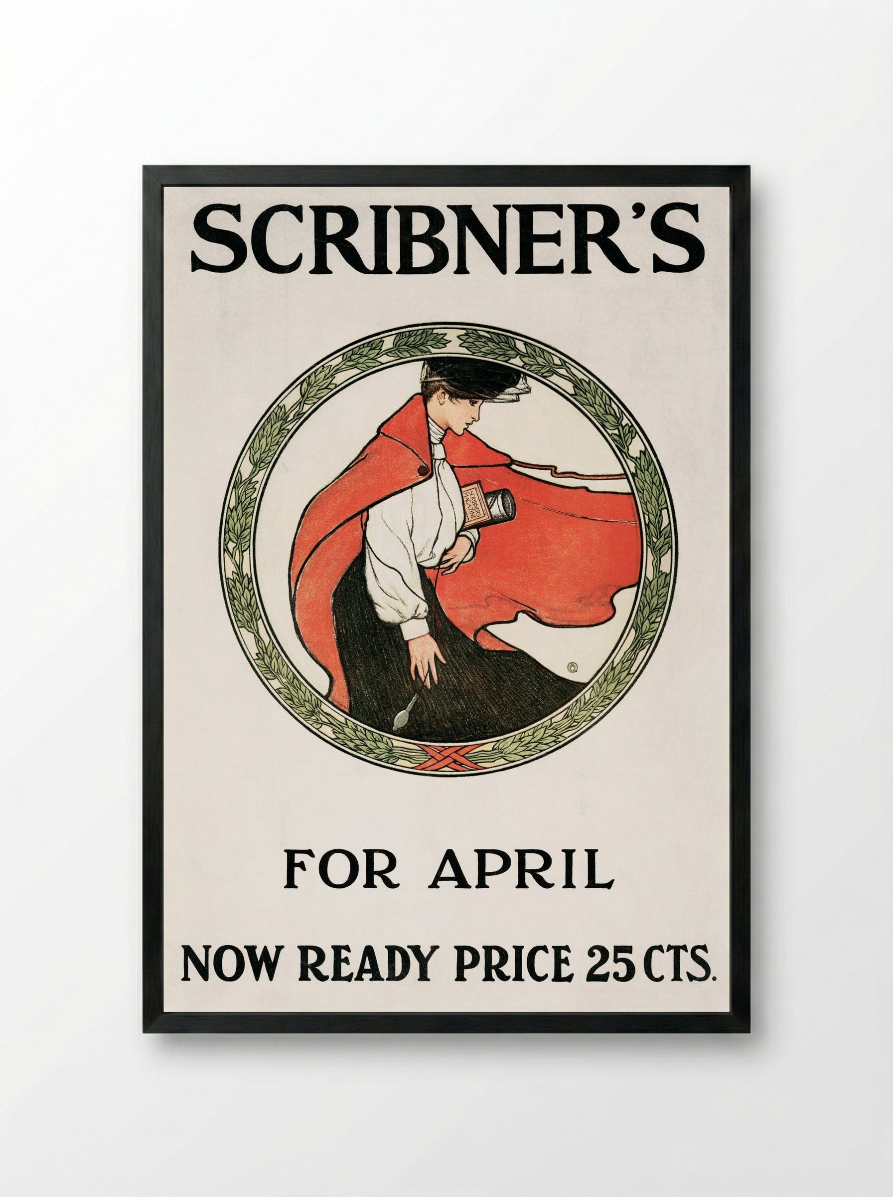 Scribner's for April - Edward Penfield - Framed Print Black