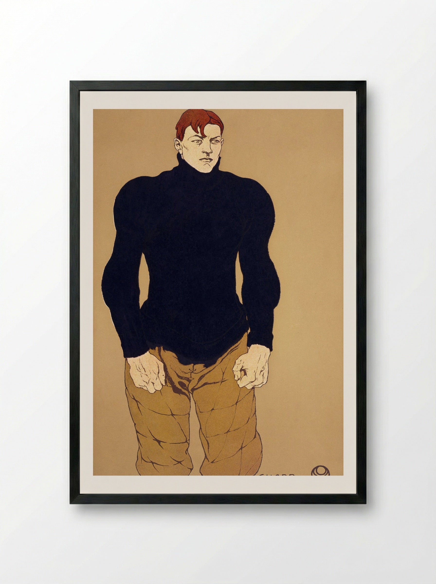 Athlete (Guard) - Edward Penfield - Framed Print Black