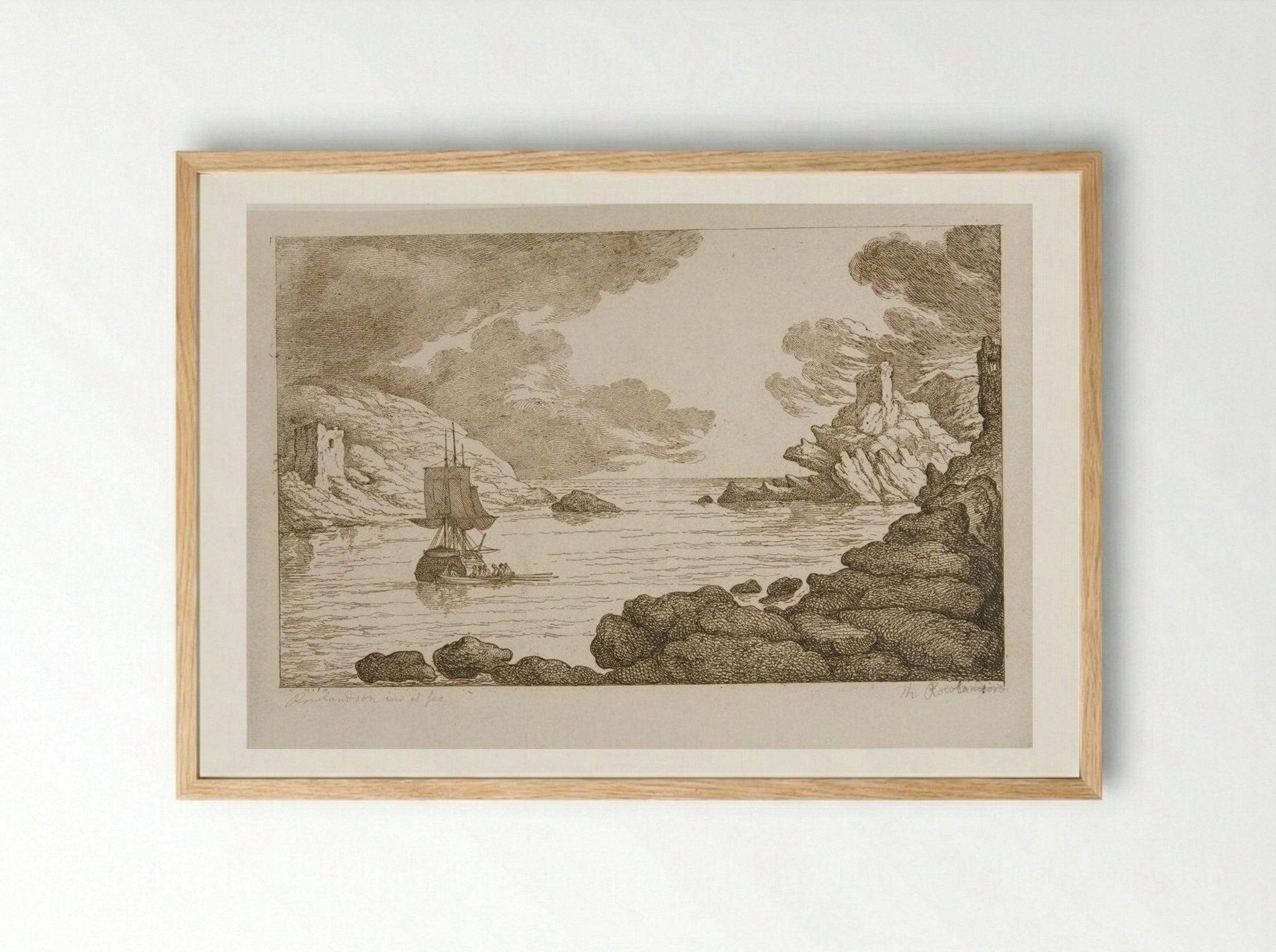 Coast Scene - Thomas Rowlandson - Framed Print Wood