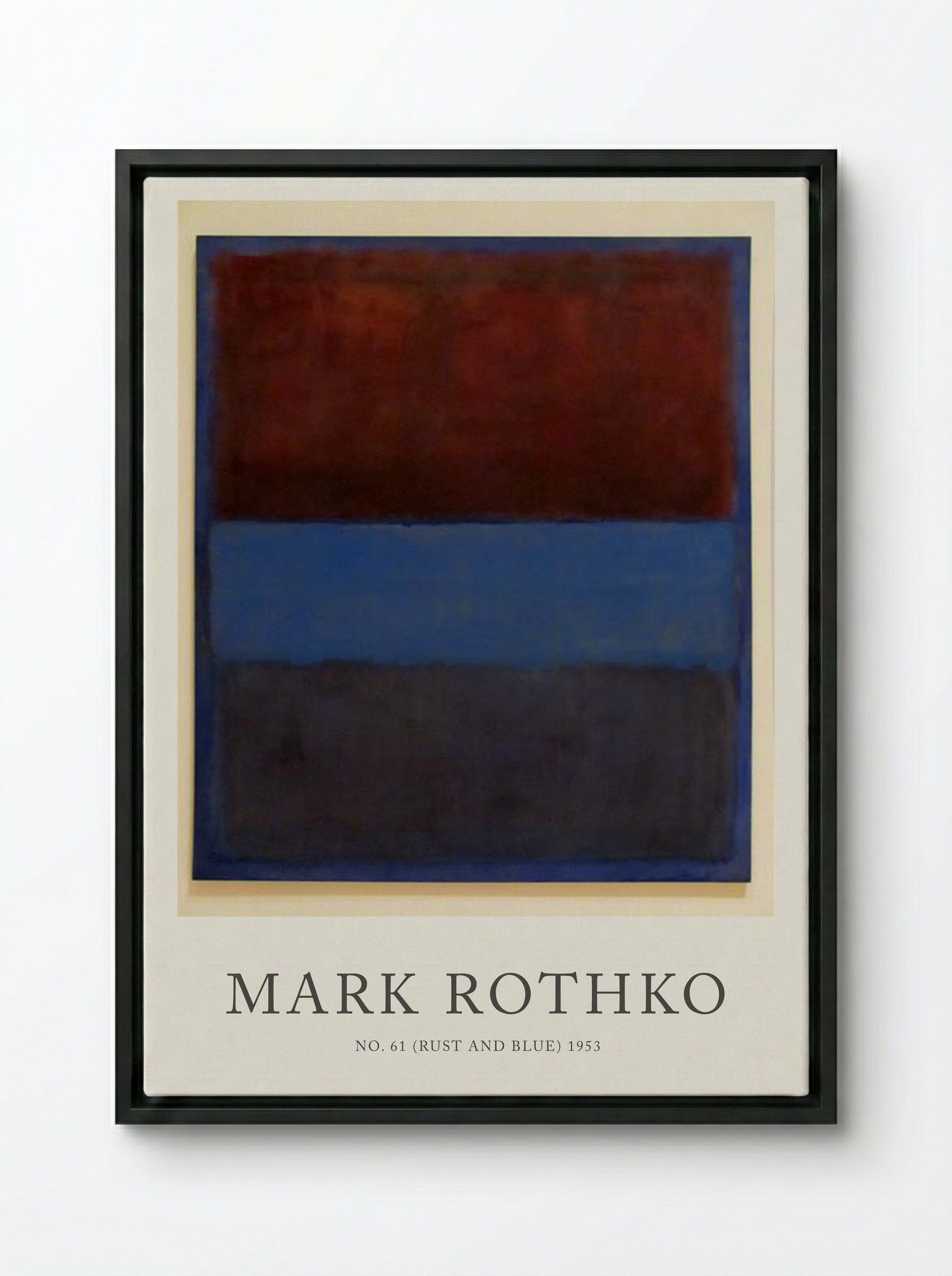 No. 61 (Rust and Blue) - Mark Rothko - Framed Canvas Black