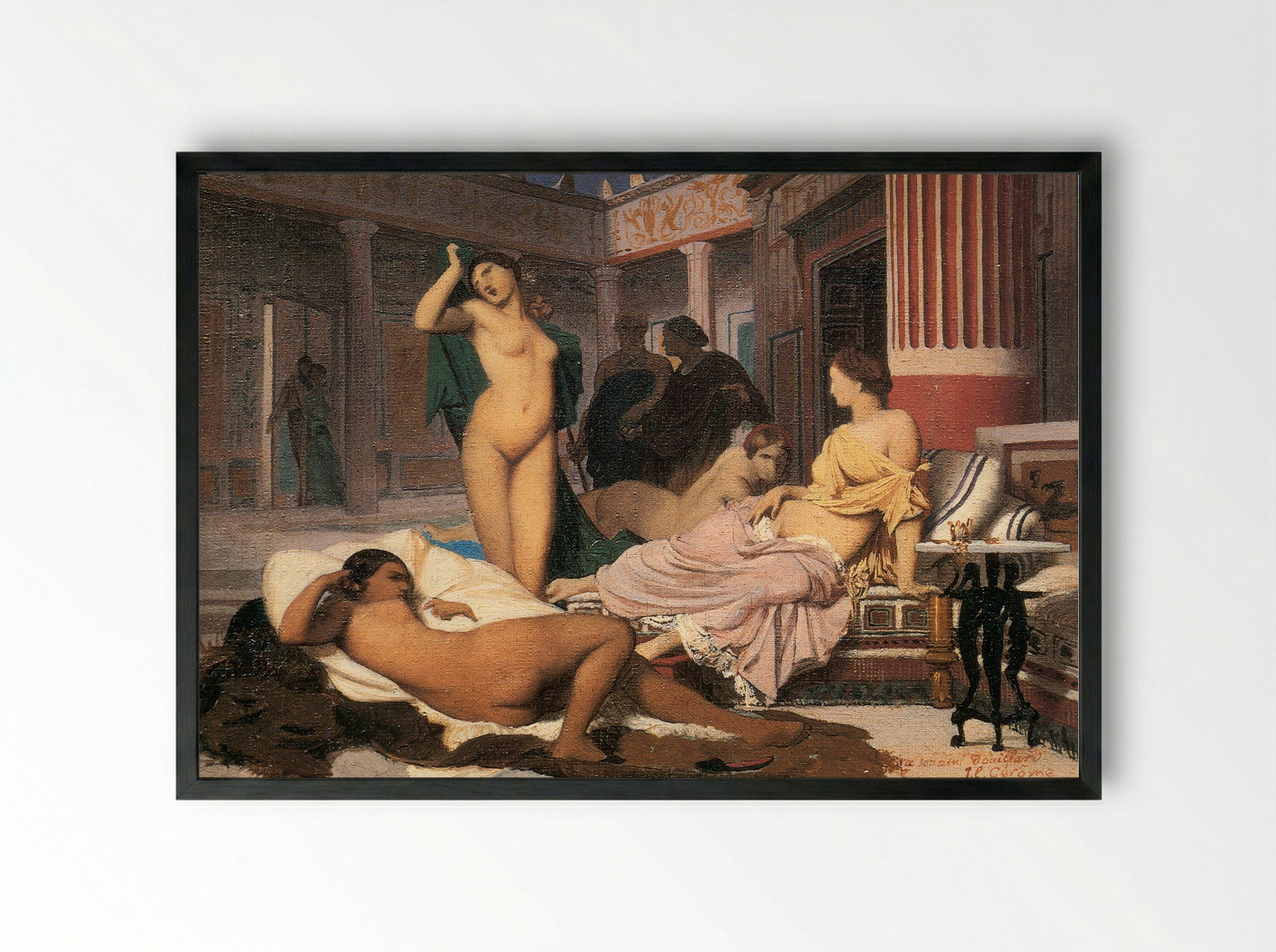 Greek Interior (Gyneceum) - Jean-Léon Gérôme - Framed Print Black