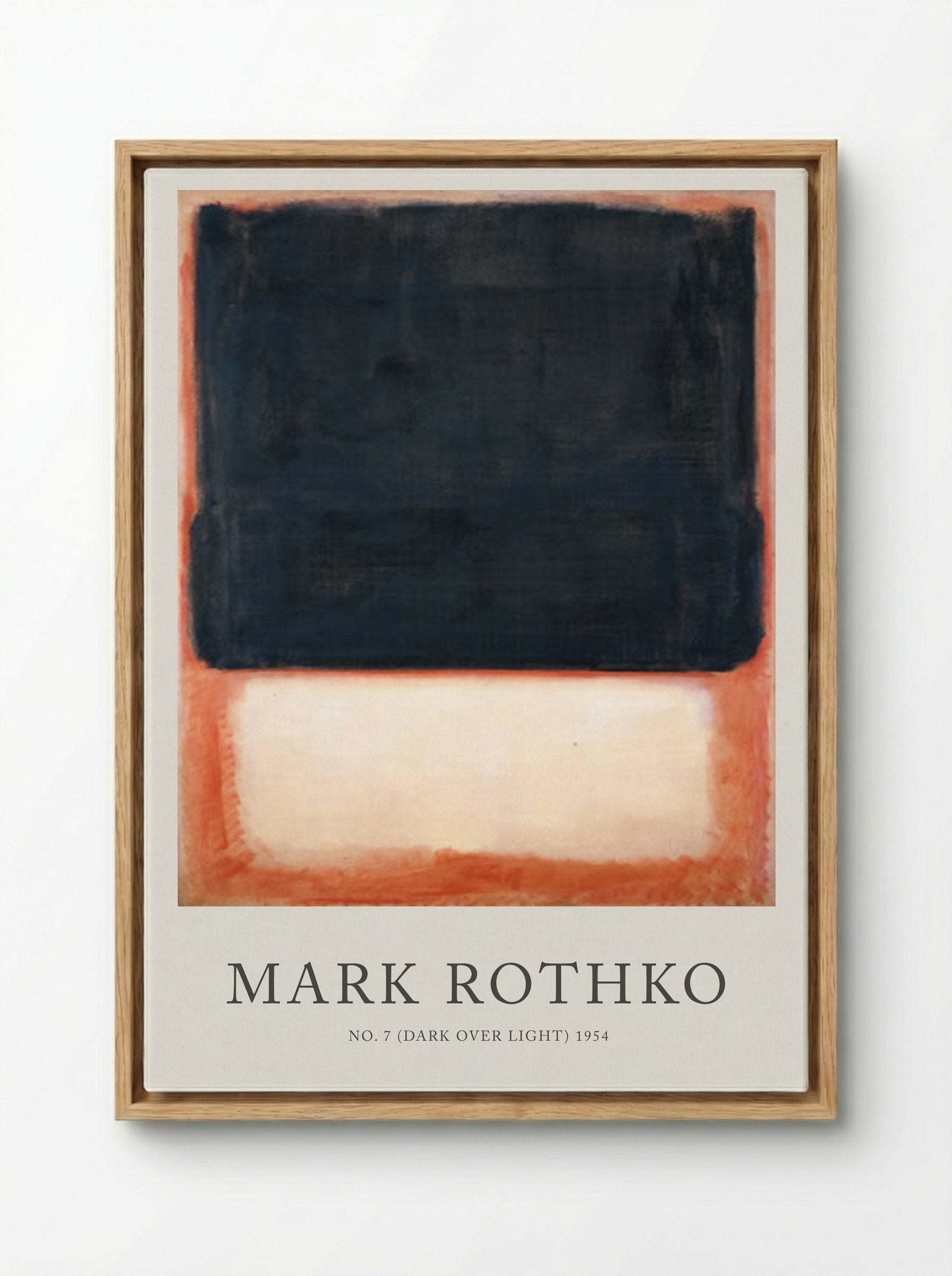 No. 7 (Dark Over Light) - Mark Rothko - Framed Canvas Wood