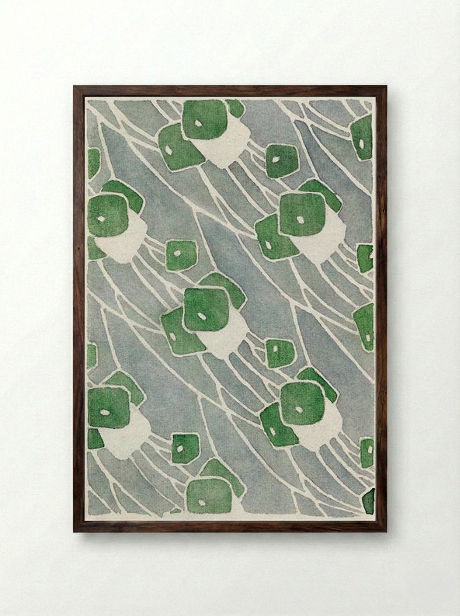 Green Geometric - Hannah Borger Overbeck - Framed Print Dark Wood