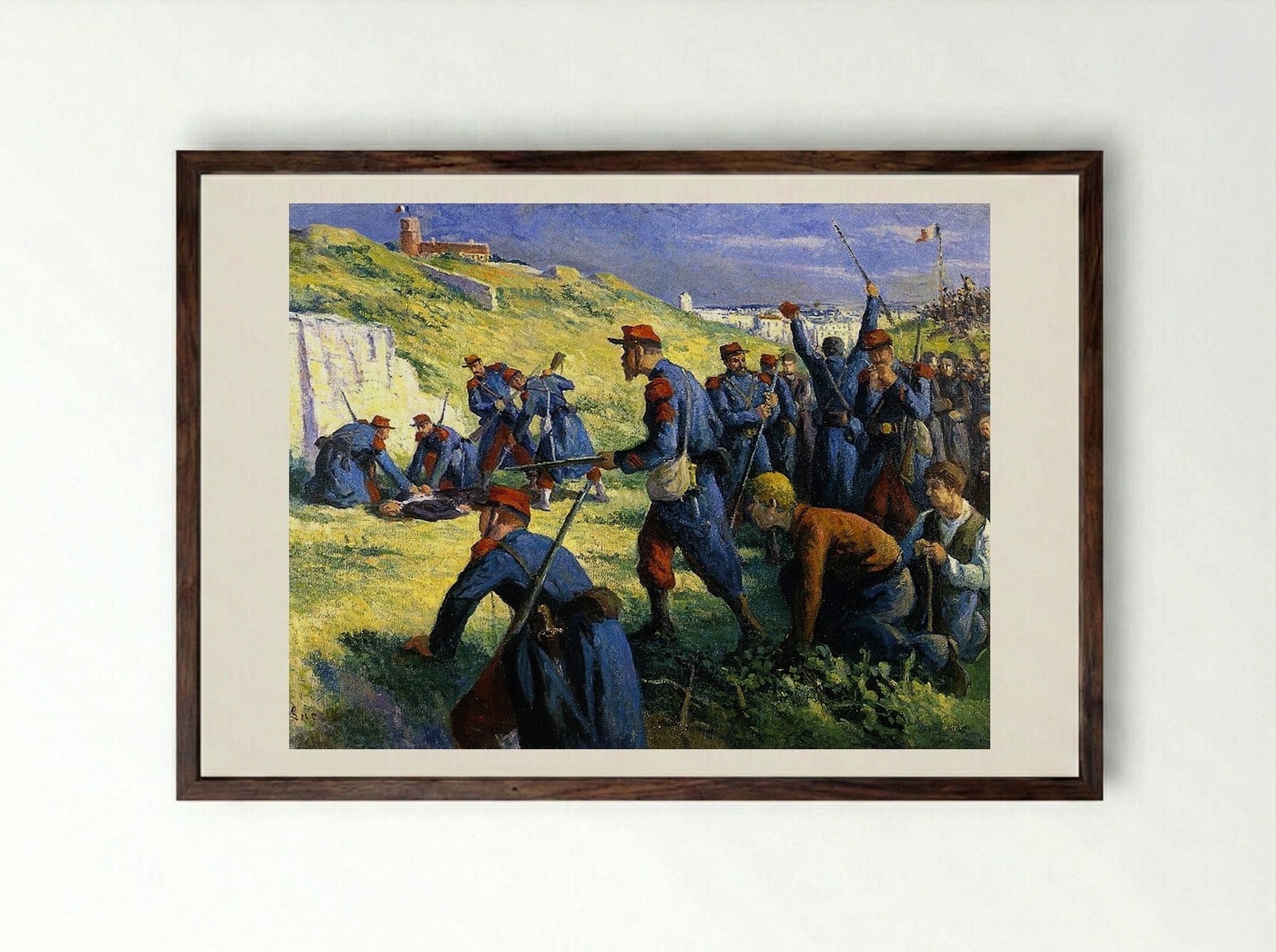 The Execution of Varlin - Maximilien Luce - Framed Print Dark Wood