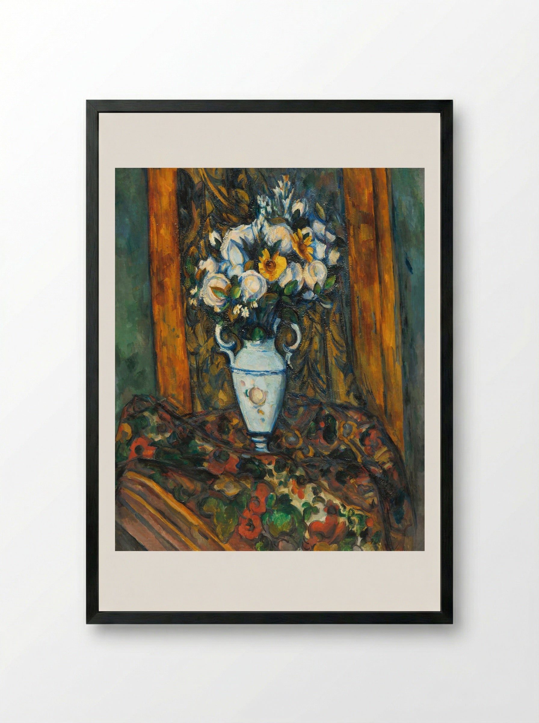 Vase of Flowers - Paul Cézanne - Framed Print Black