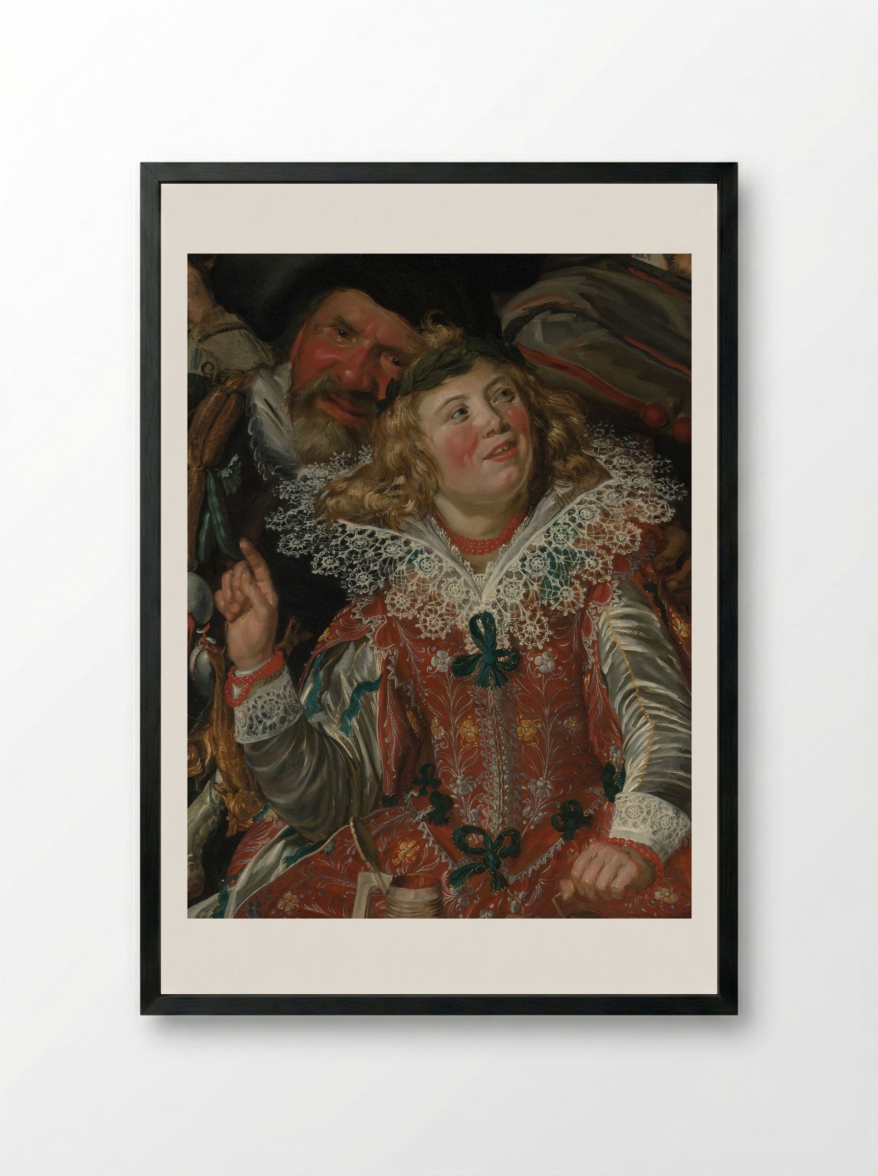 Merrymakers at Shrovetide - Frans Hals - Framed Print Black