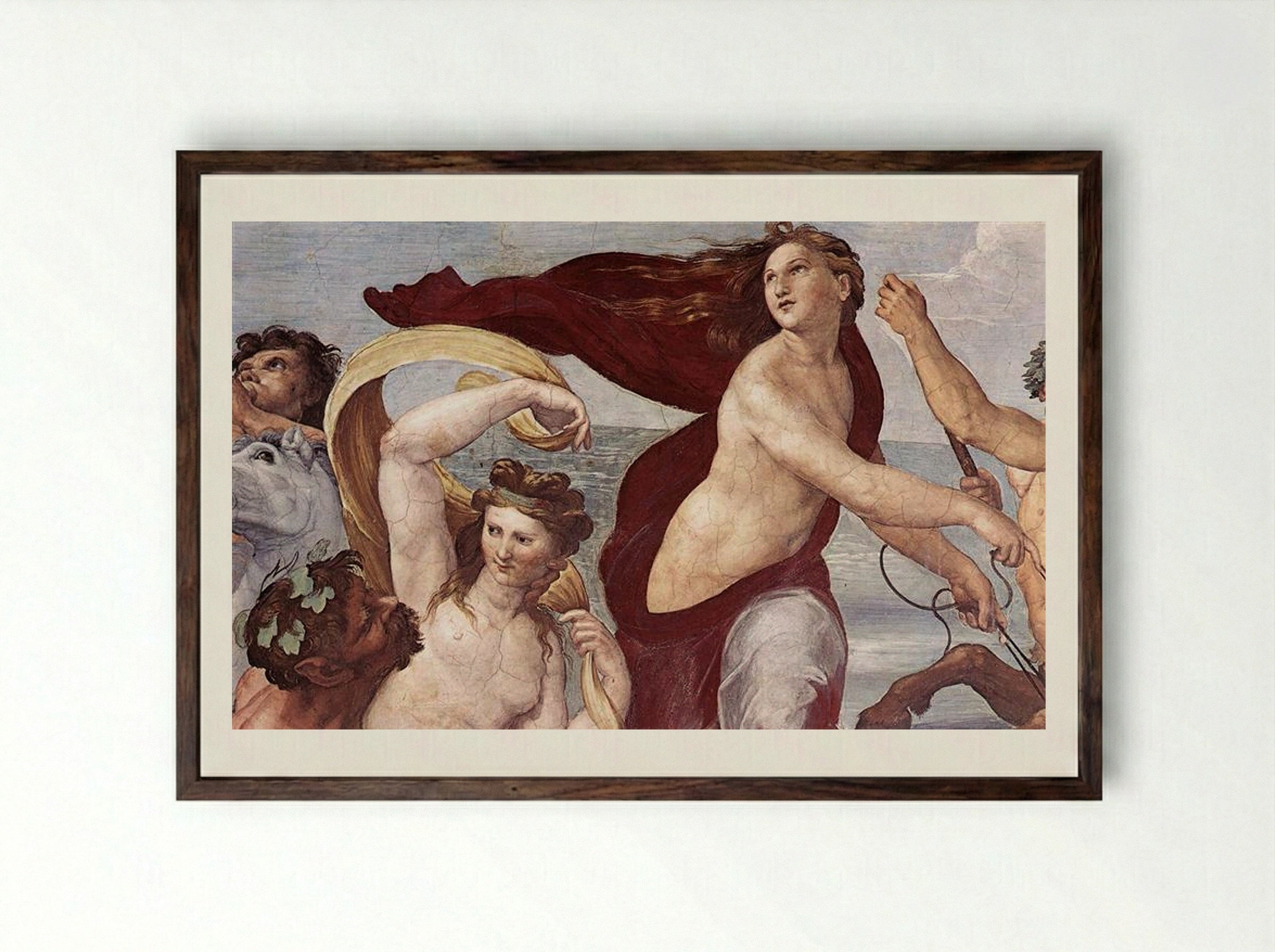 The Triumph of Galatea (detail) - Raphael - Framed Print Dark Wood