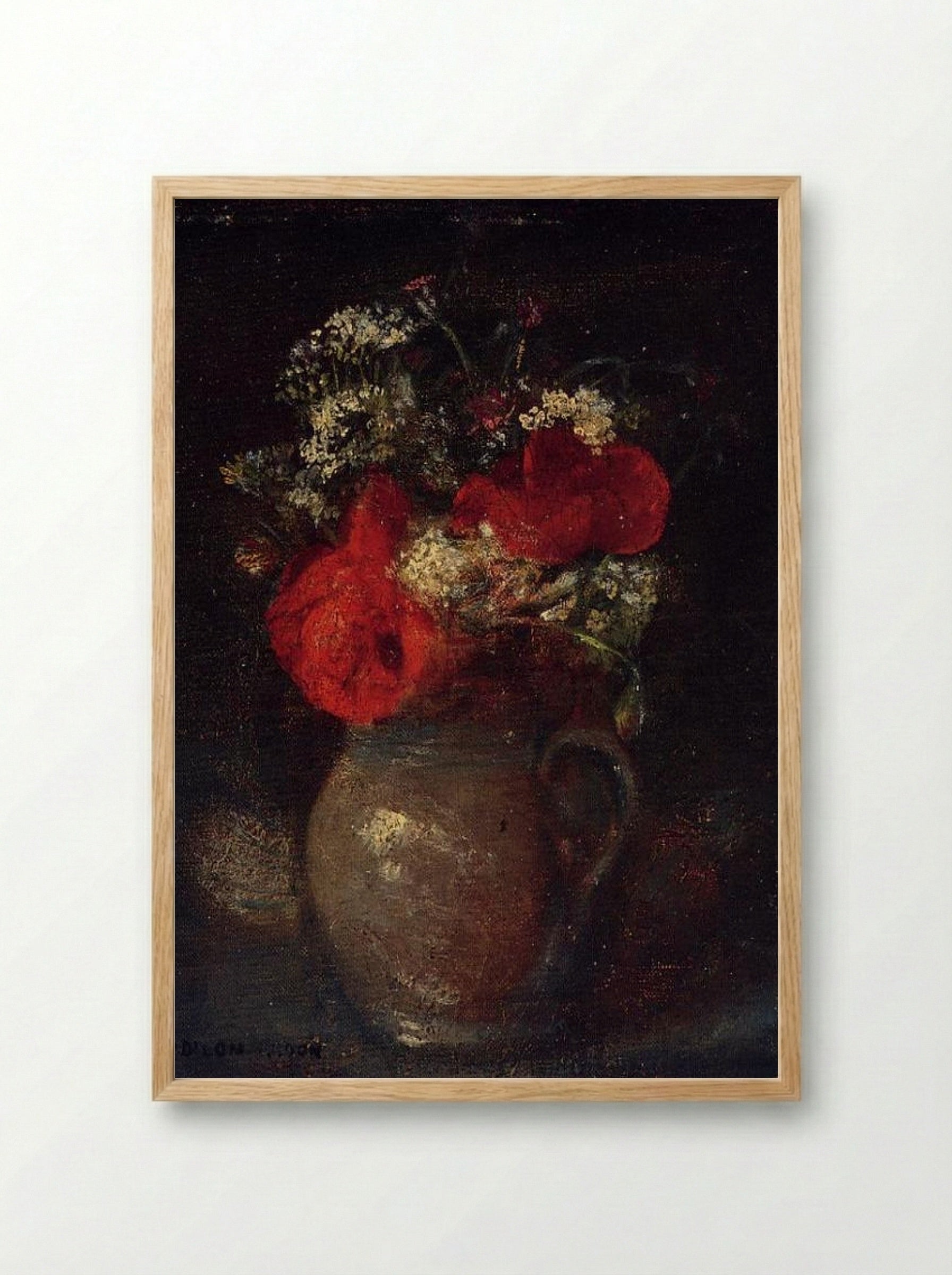 Bouquet of Flowers in a Vase - Julia Dillon - Framed Print Wood
