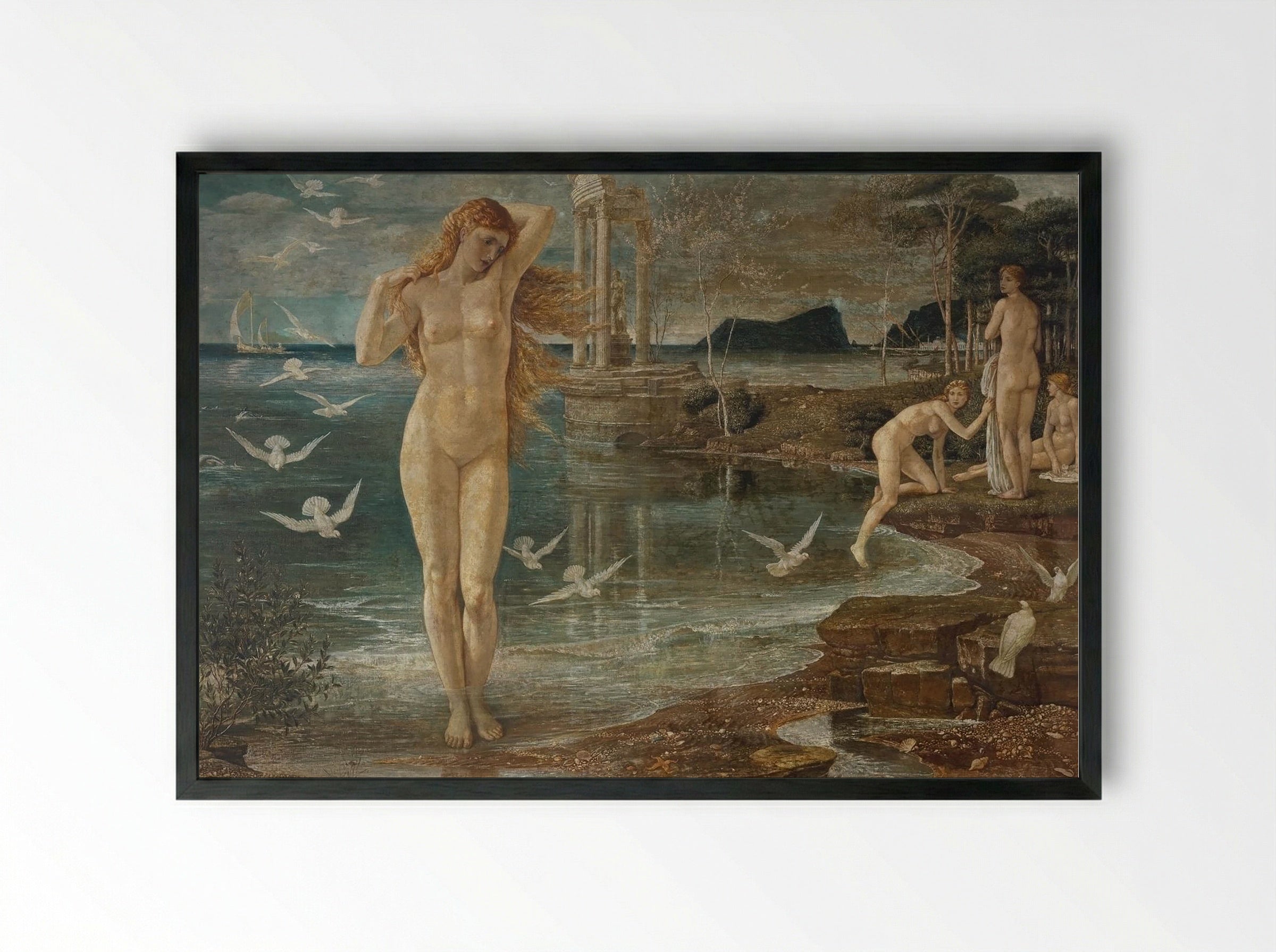 The Renascence of Venus - Walter Crane - Framed Print Black