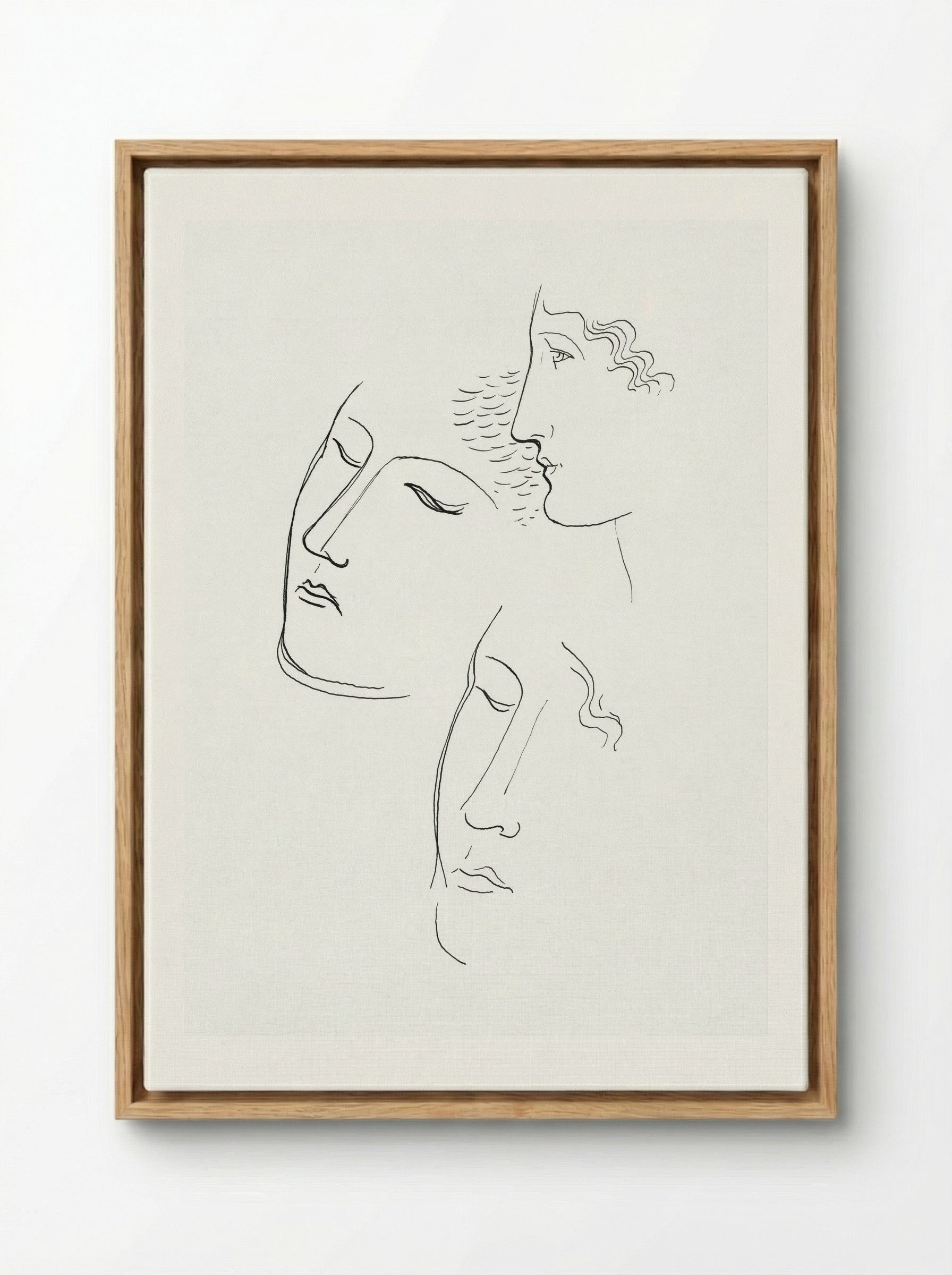 Sketchbook Study of Women's Faces - Mikuláš Galanda - Framed Canvas Wood