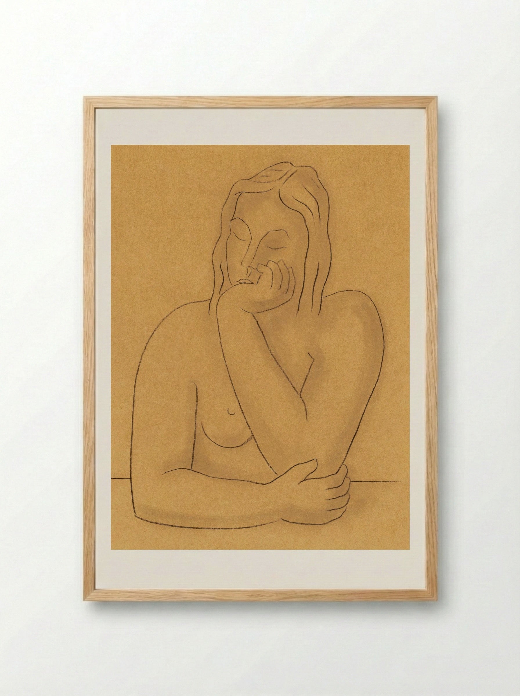 Seated Woman - Mikuláš Galanda - Framed Print Wood