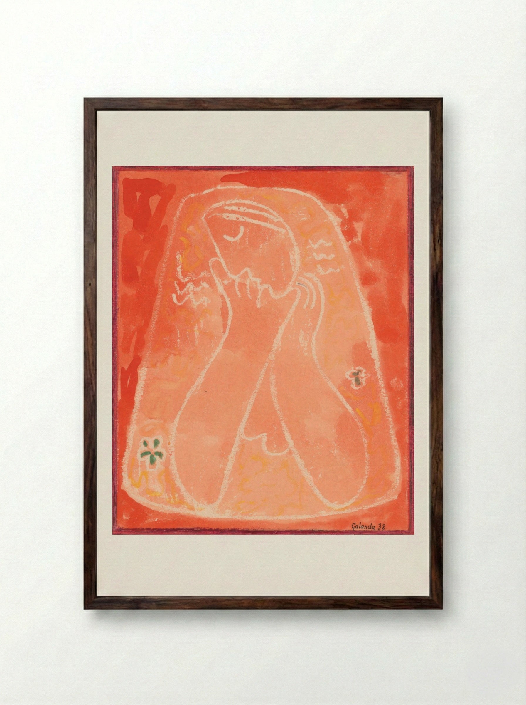 Thoughtful - Mikuláš Galanda - Framed Print Dark Wood