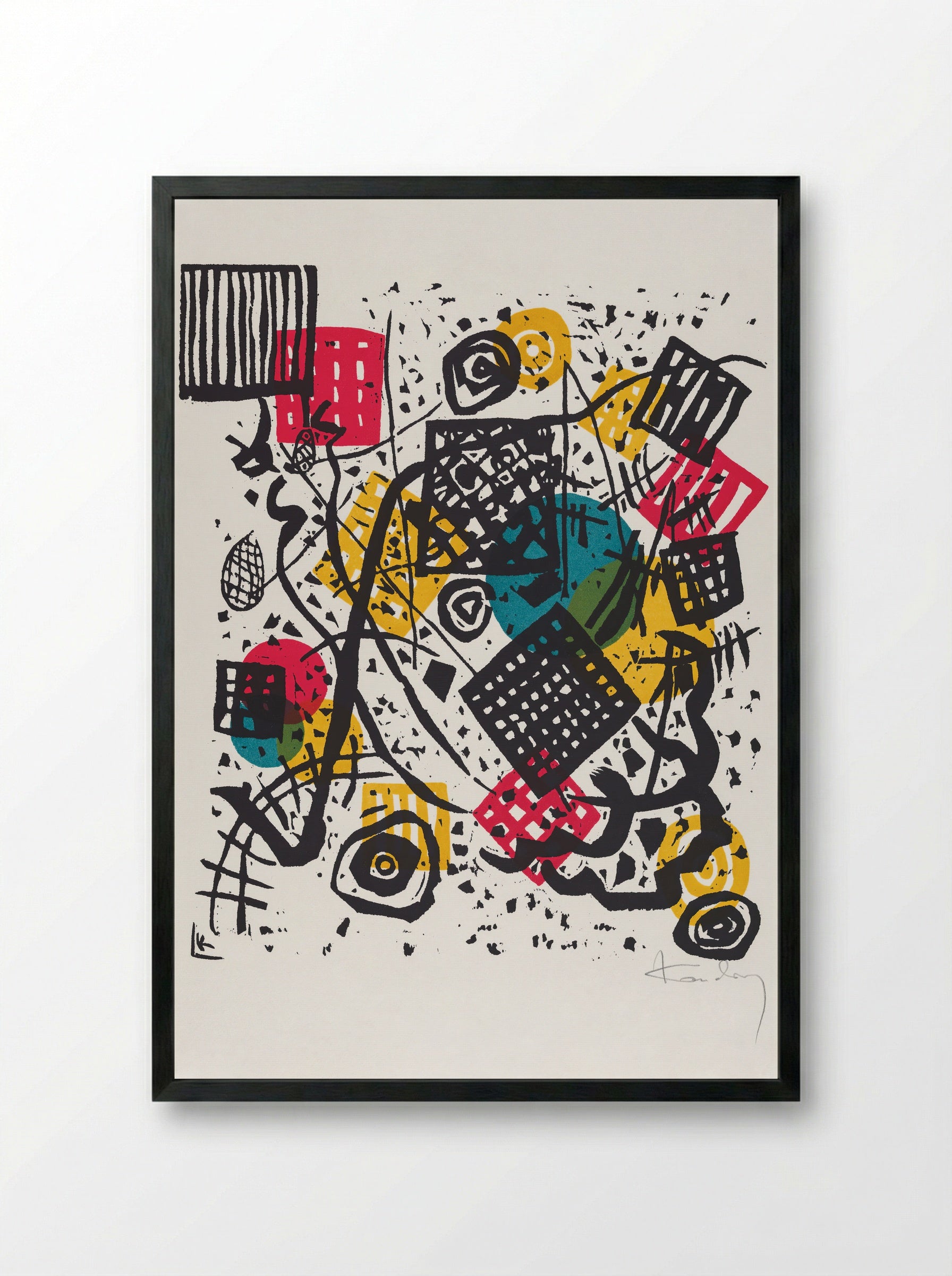 Kleine Welten V (Small Worlds V) - Wassily Kandinsky - Framed Print Black