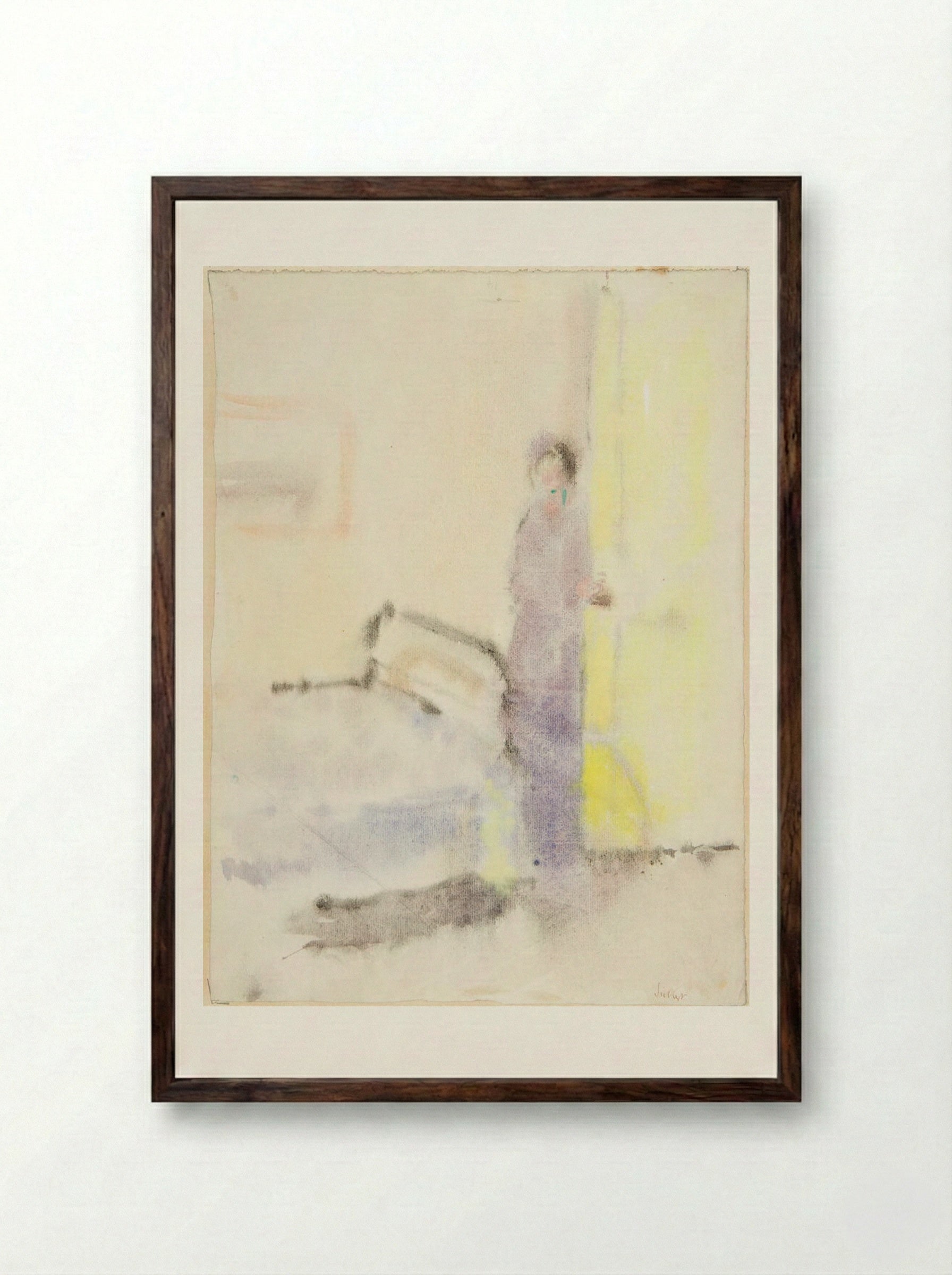 Girl by a Bed - Walter Sickert - Framed Print Dark Wood