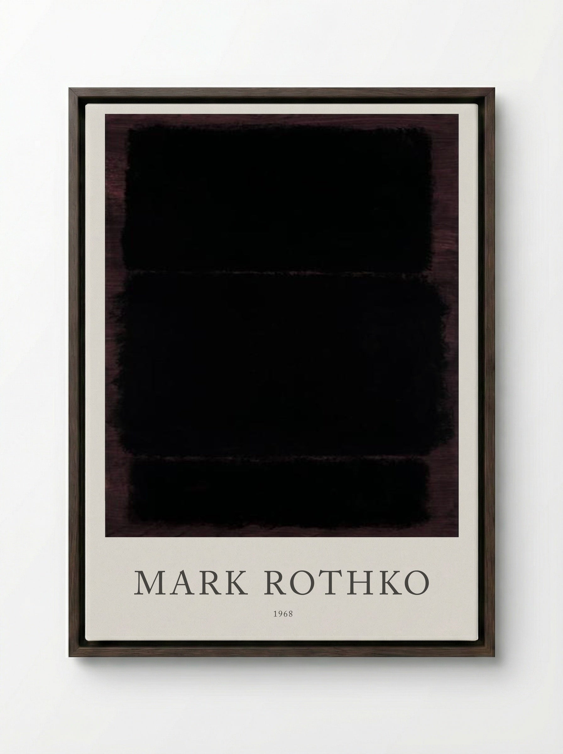 Untitled (Three Black Rectangles) - Mark Rothko - Framed Canvas Dark Wood
