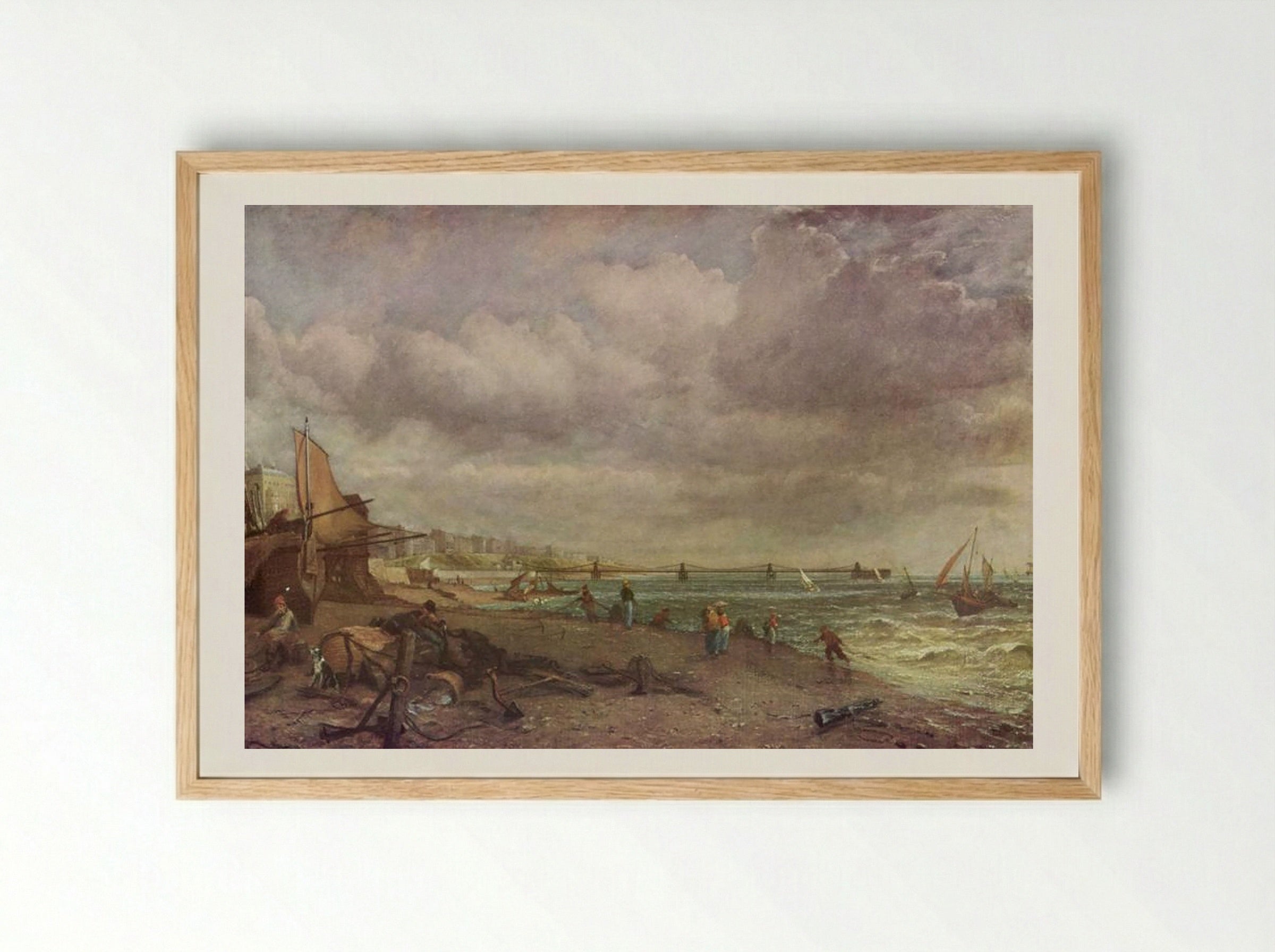 Marine Parade and Old Chain Pier, Brighton - John Constable - Framed Print Wood
