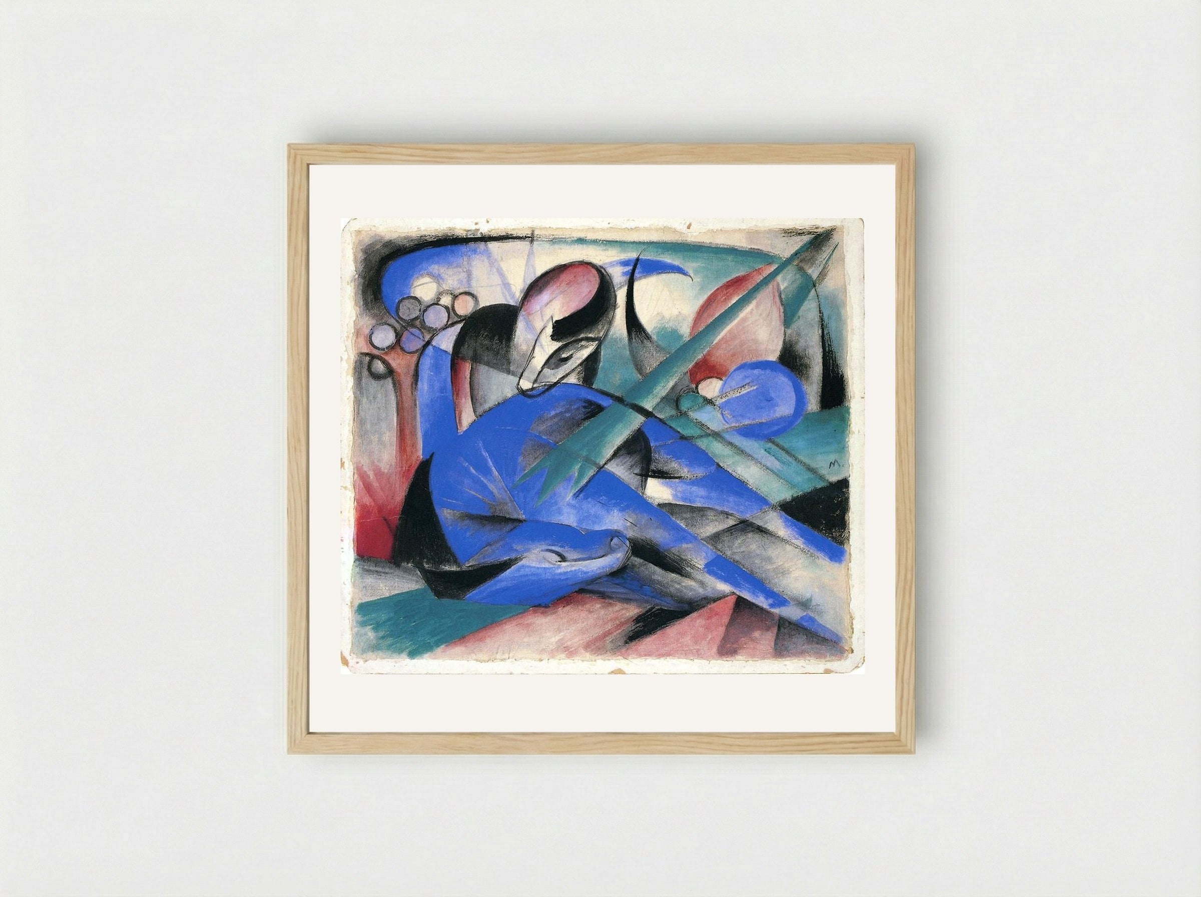 Horse Asleep - Franz Marc - Framed Print Wood