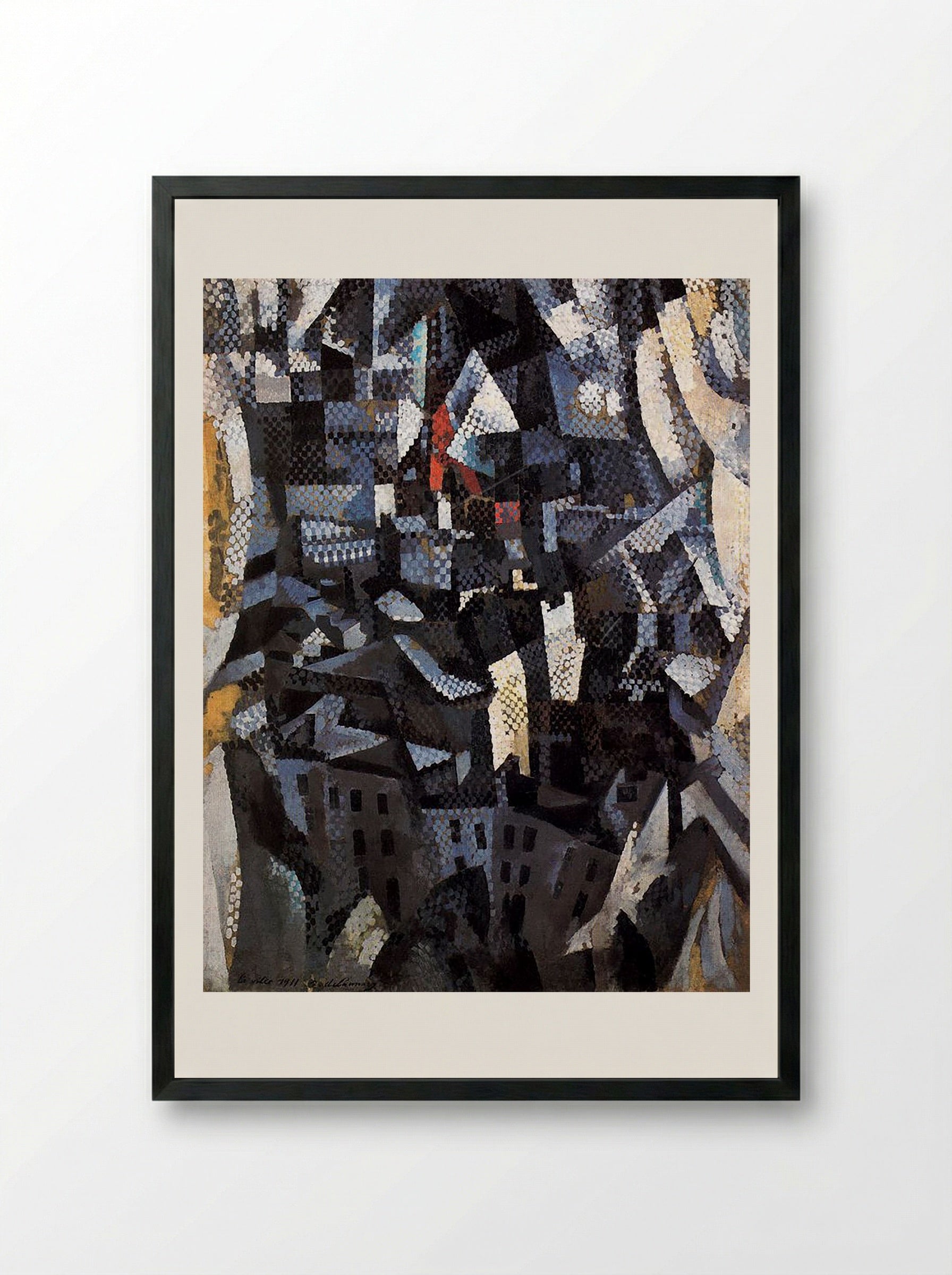 Ciudades. City - Robert Delaunay - Framed Print Black
