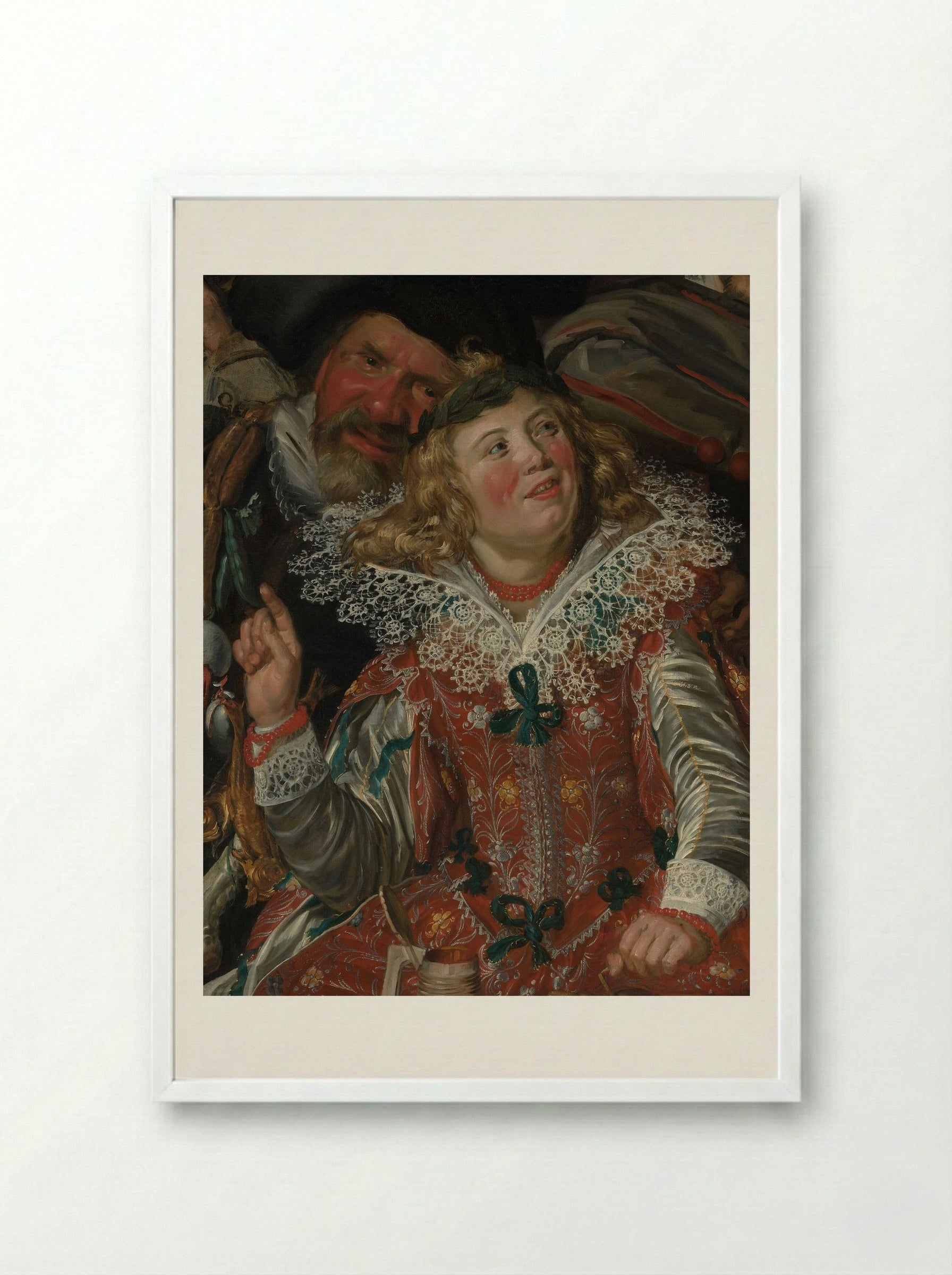 Merrymakers at Shrovetide - Frans Hals - Framed Print White