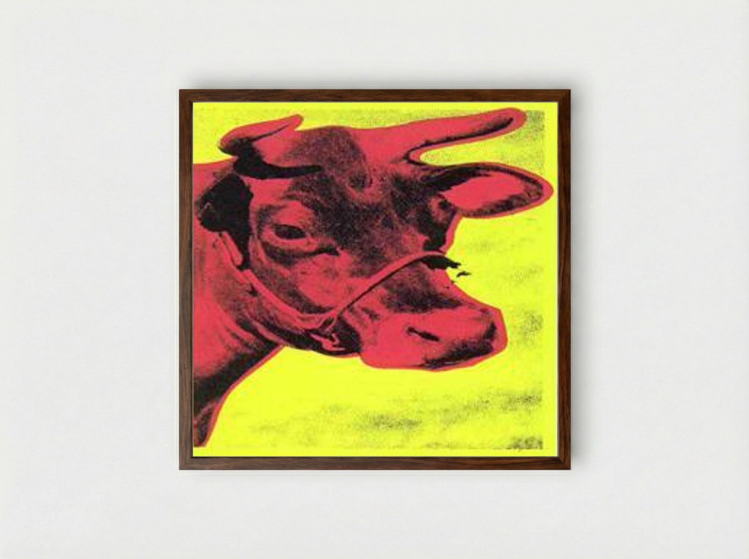 Cow - Andy Warhol - Framed Print Dark Wood