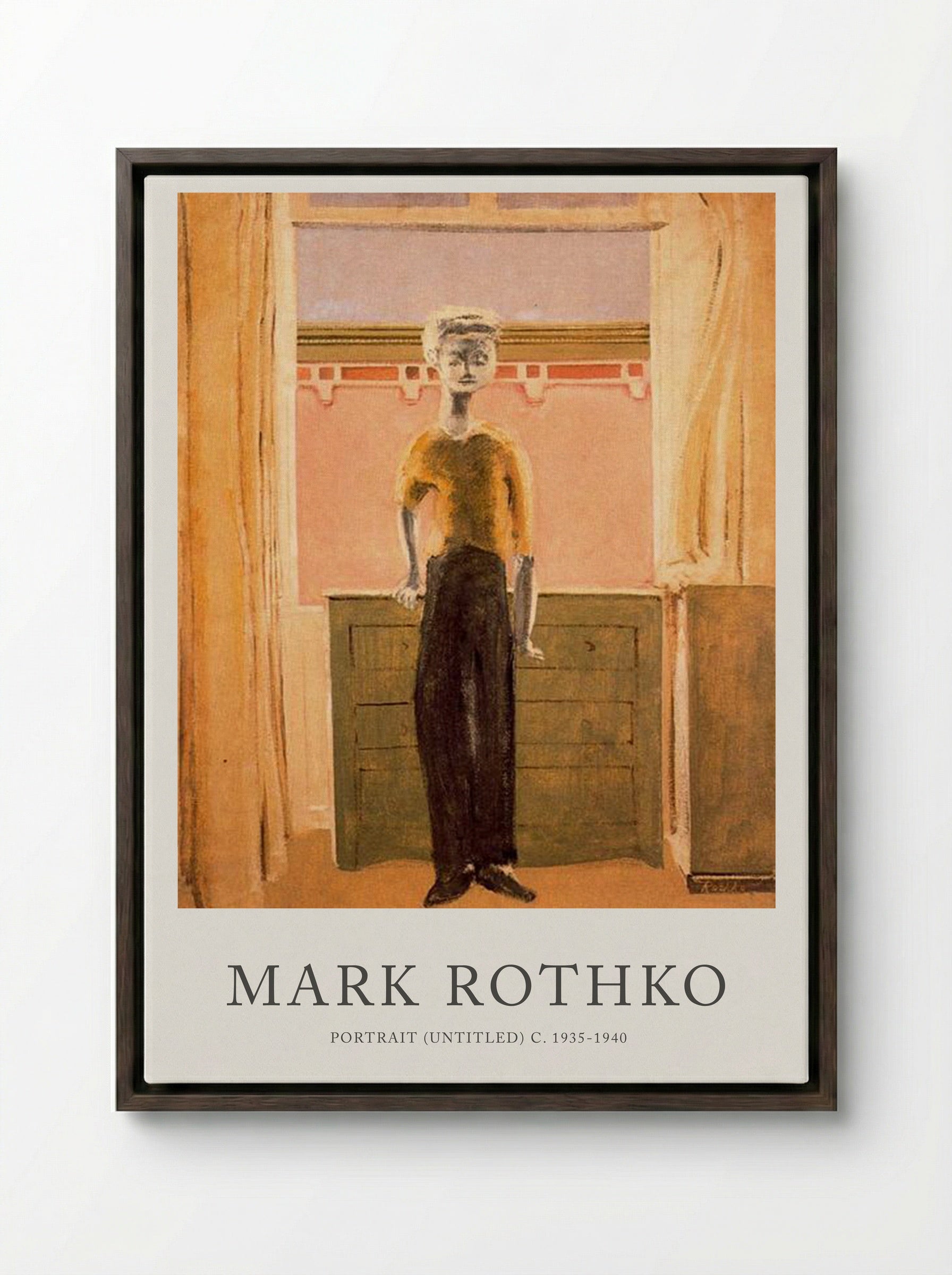 Untitled (Standing Figure by Window) - Mark Rothko - Framed Canvas Dark Wood