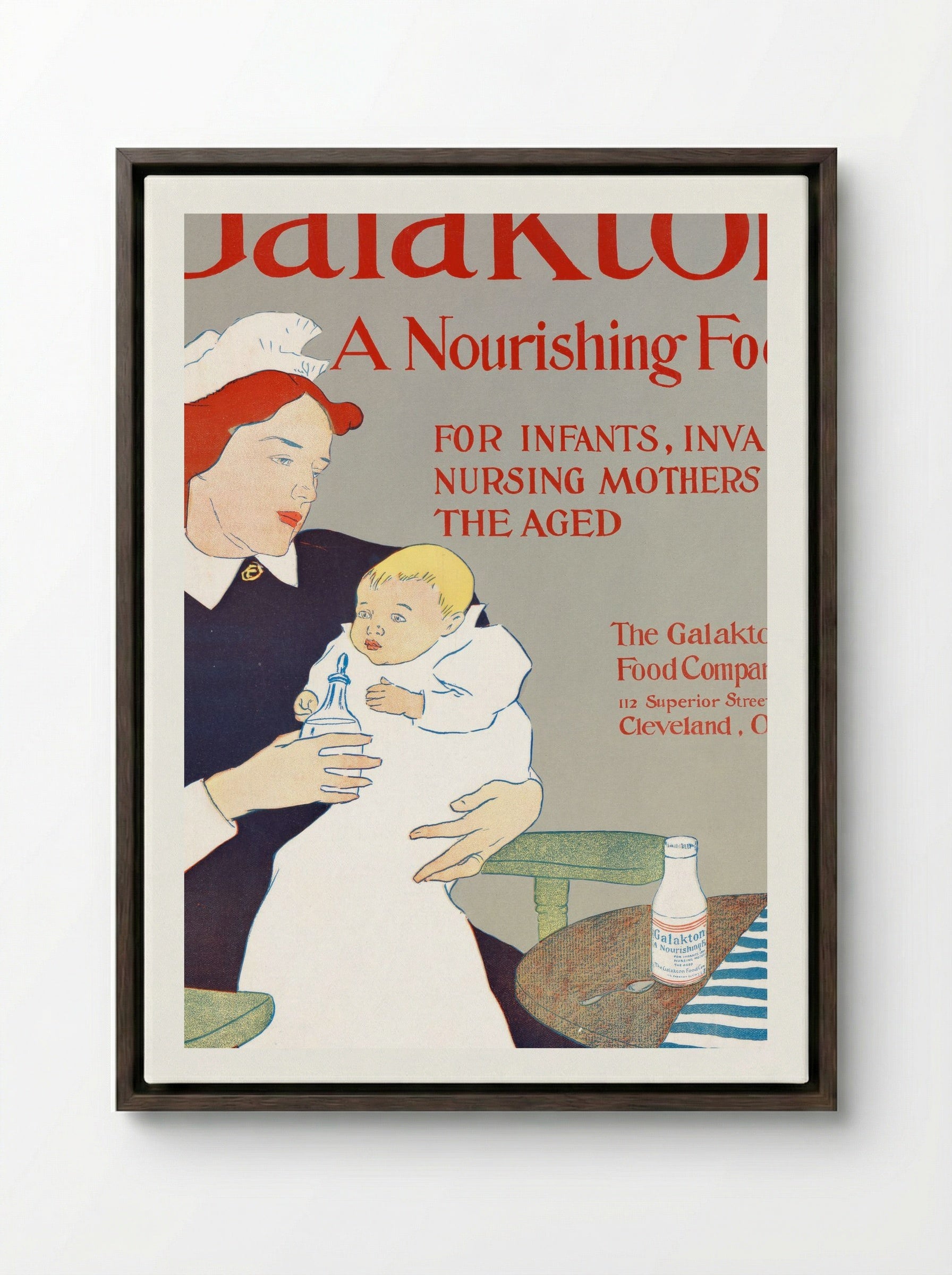 Galakton: A Nourishing Food - Edward Penfield - Framed Canvas Dark Wood