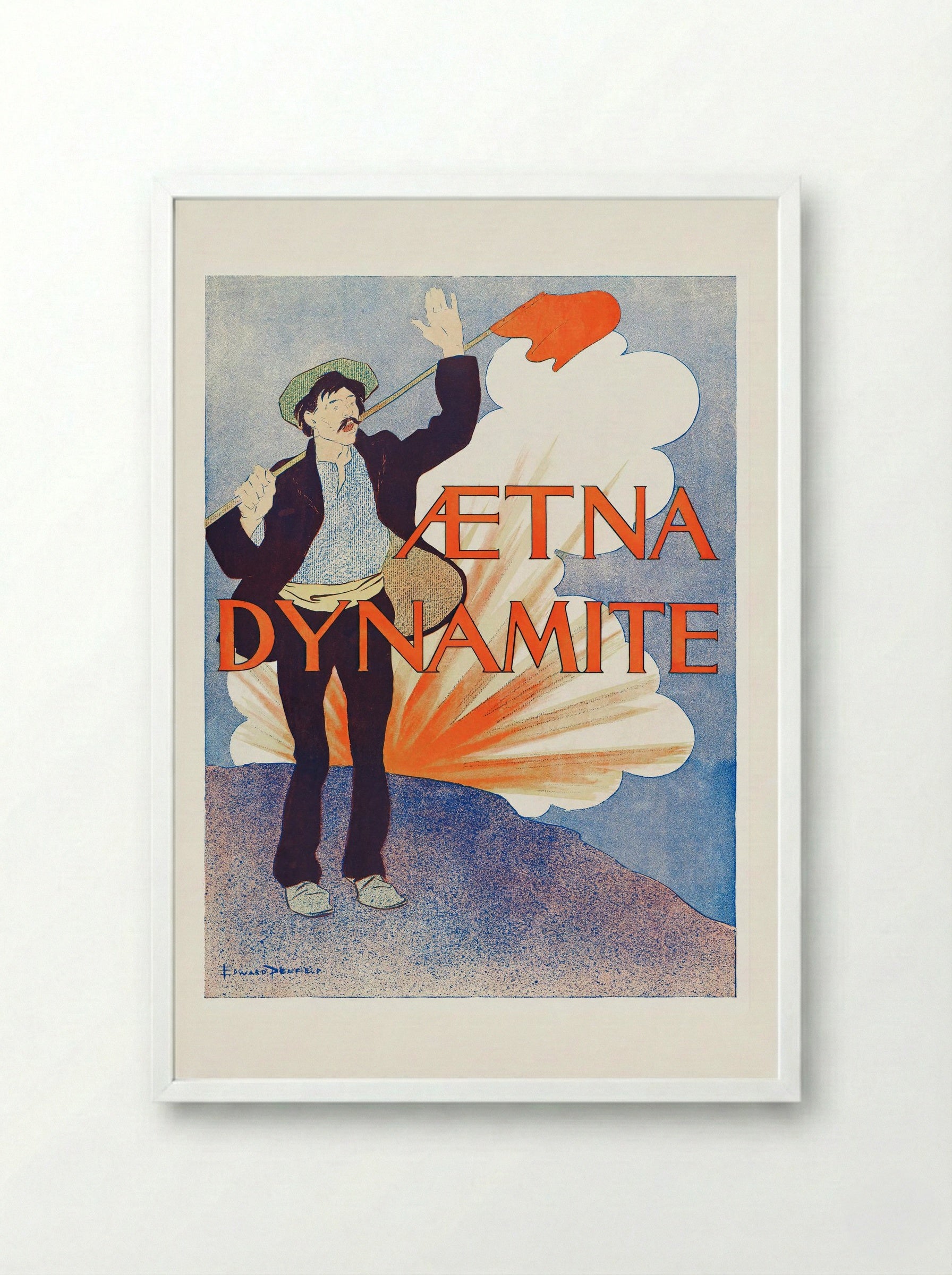 Aetna Dynamite - Edward Penfield - Framed Print White