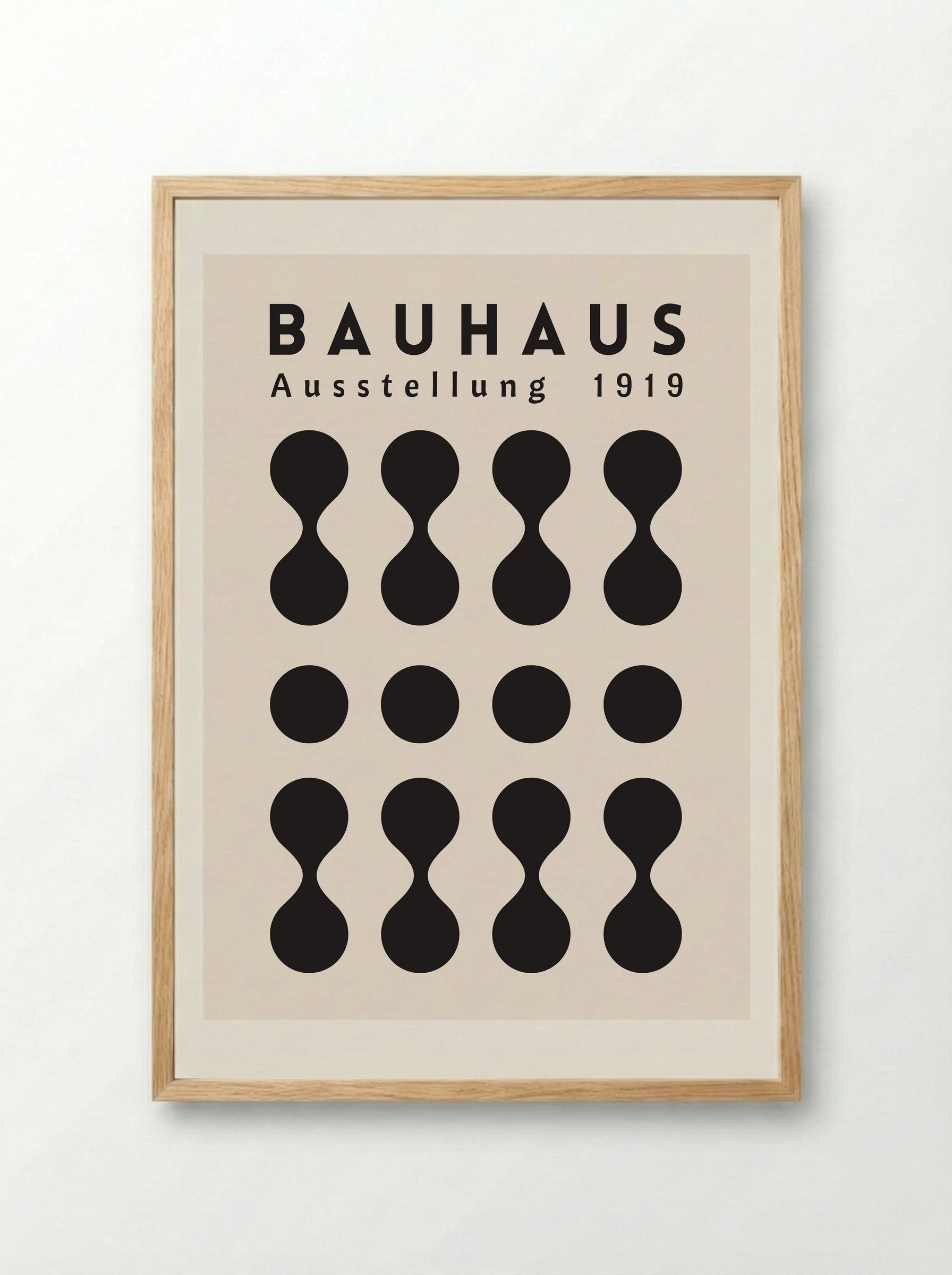 Bauhaus Hourglass Matrix – 1919 Exhibition - Framed Print Wood