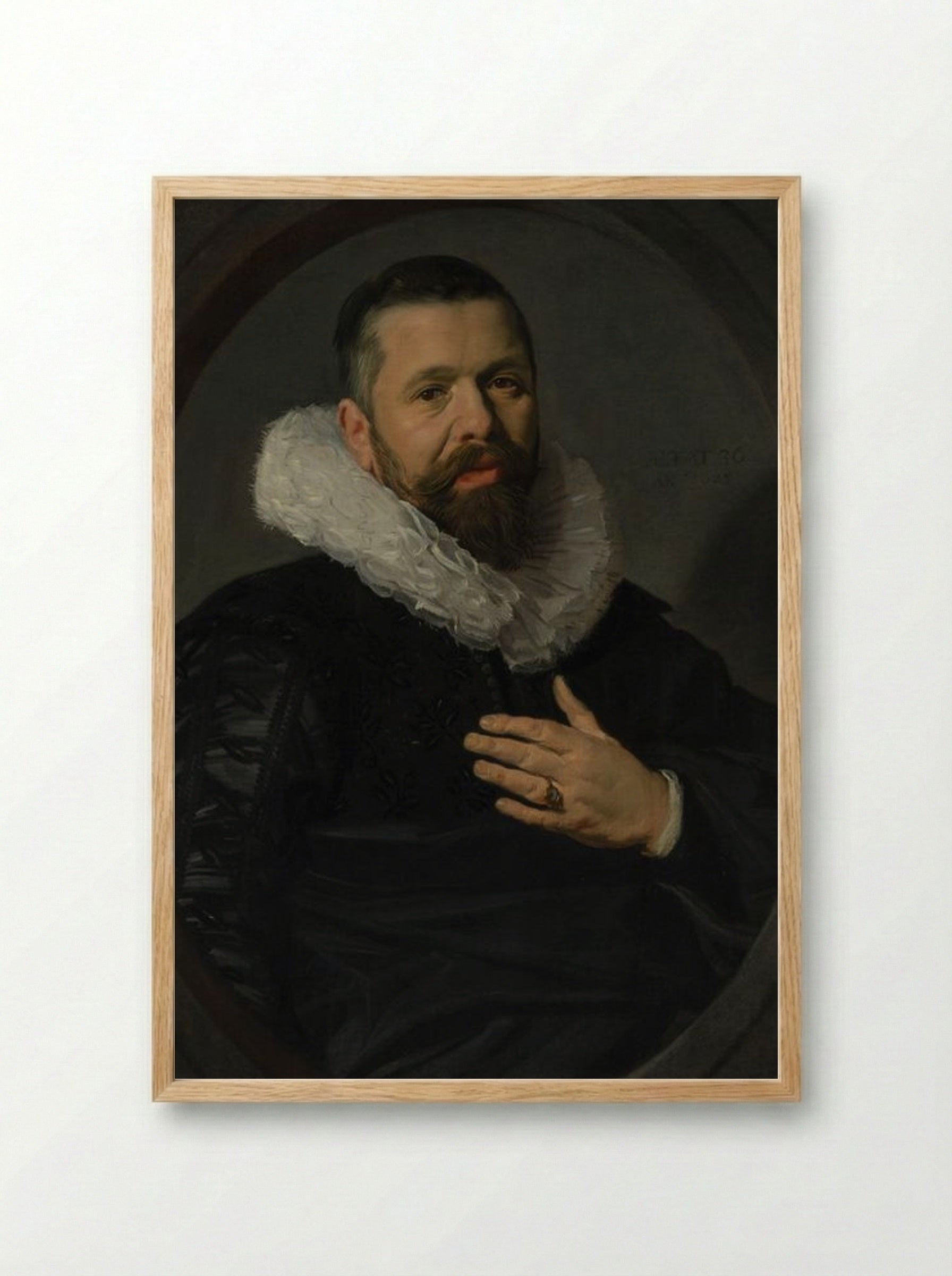 Portrait of a Bearded Man with a Ruff - Frans Hals - Framed Print Wood