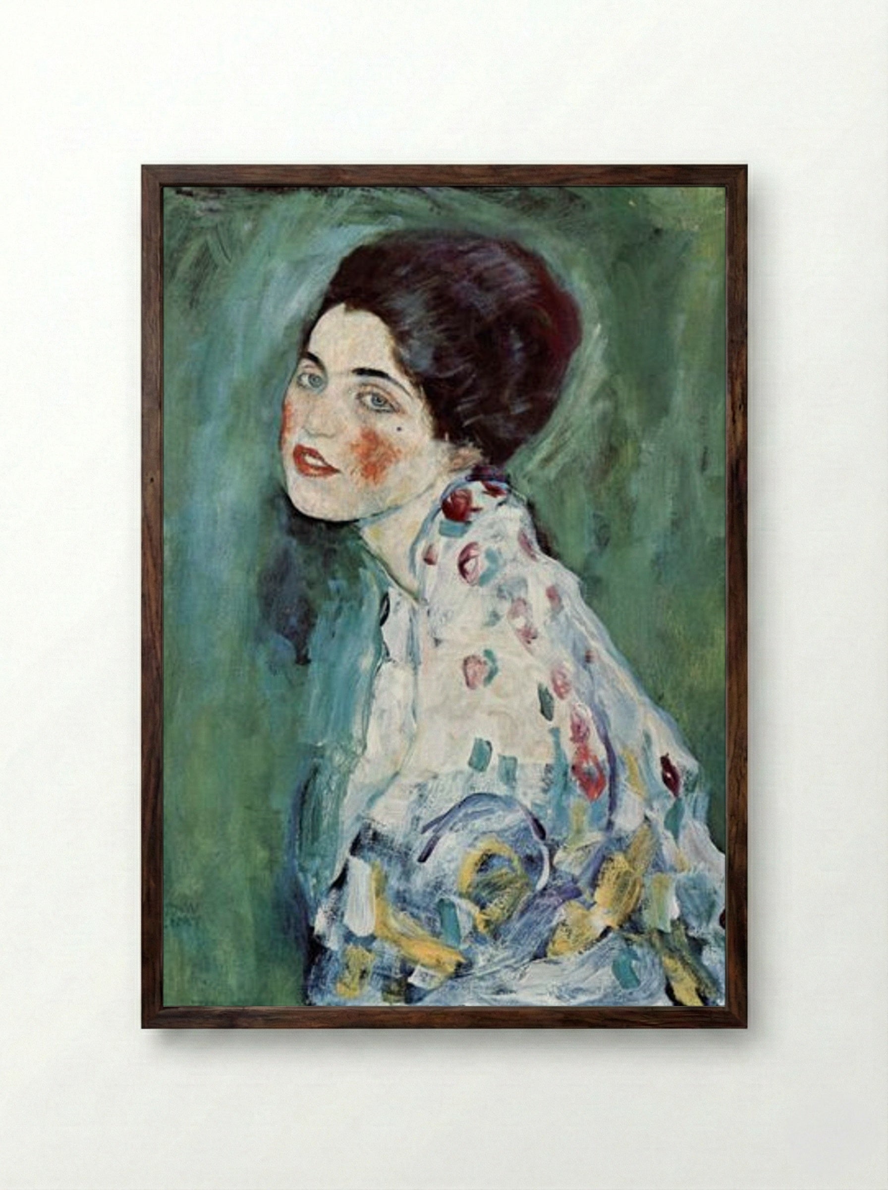 Portrait of a Lady - Gustav Klimt - Framed Print Dark Wood