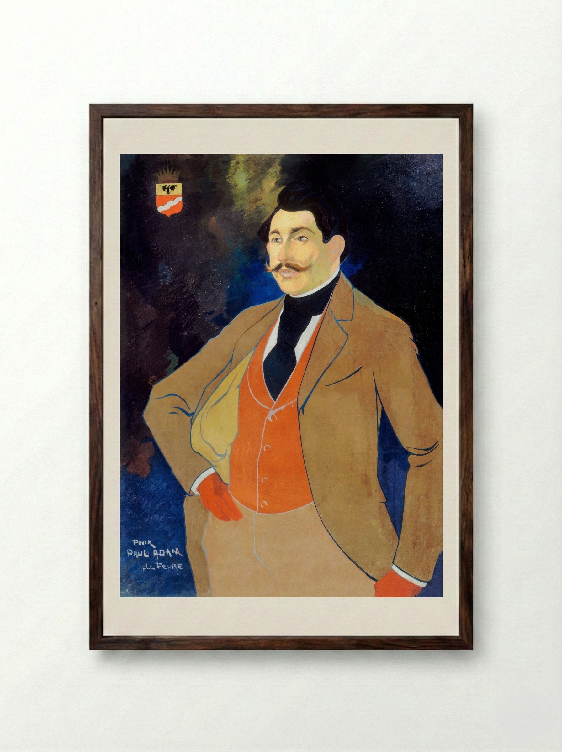 Portrait of Paul Adam - Georges de Feure - Framed Print Dark Wood
