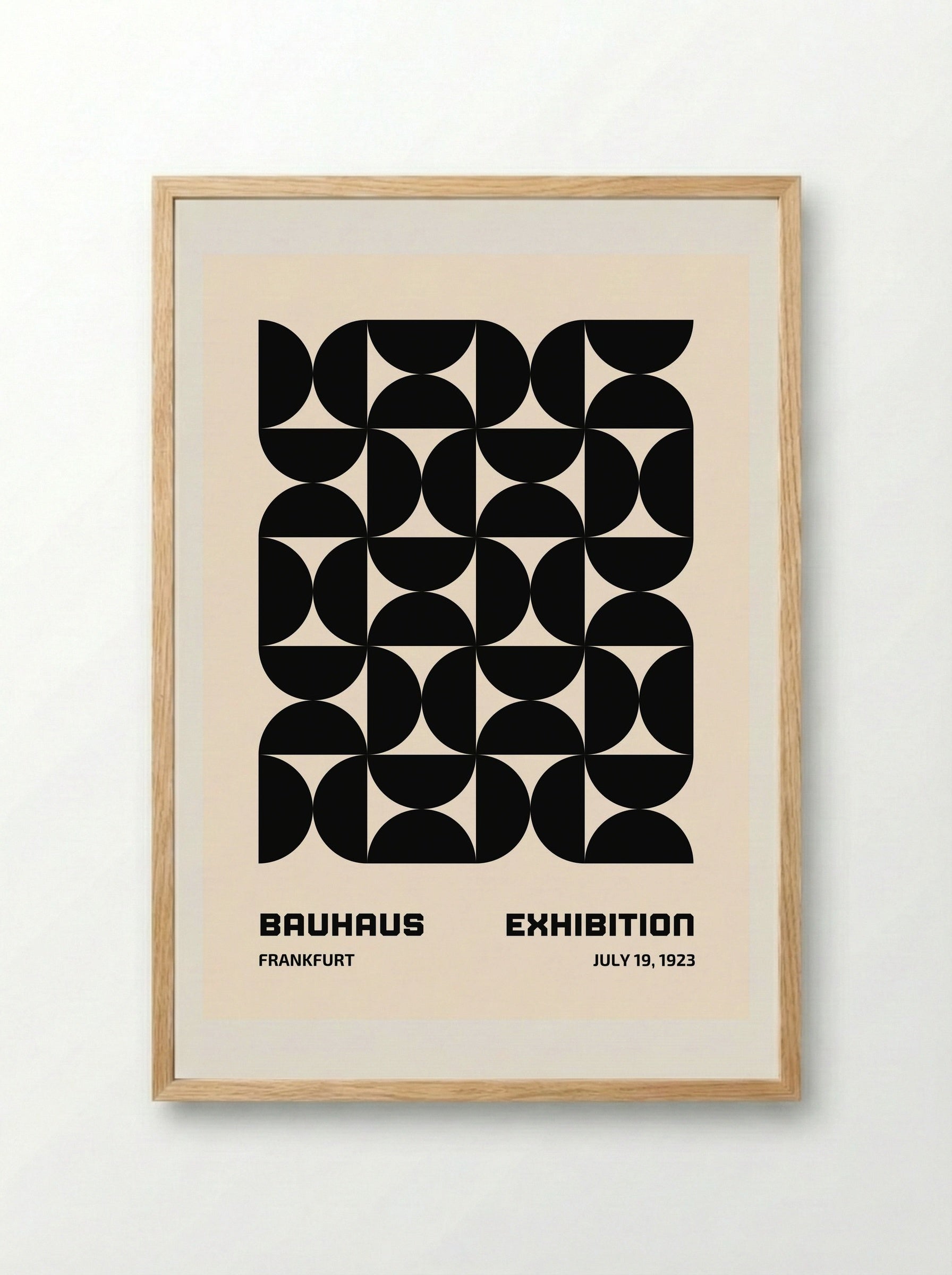 Bauhaus Modular Geometry - Black Edition (1923 Frankfurt) - Framed Print Wood