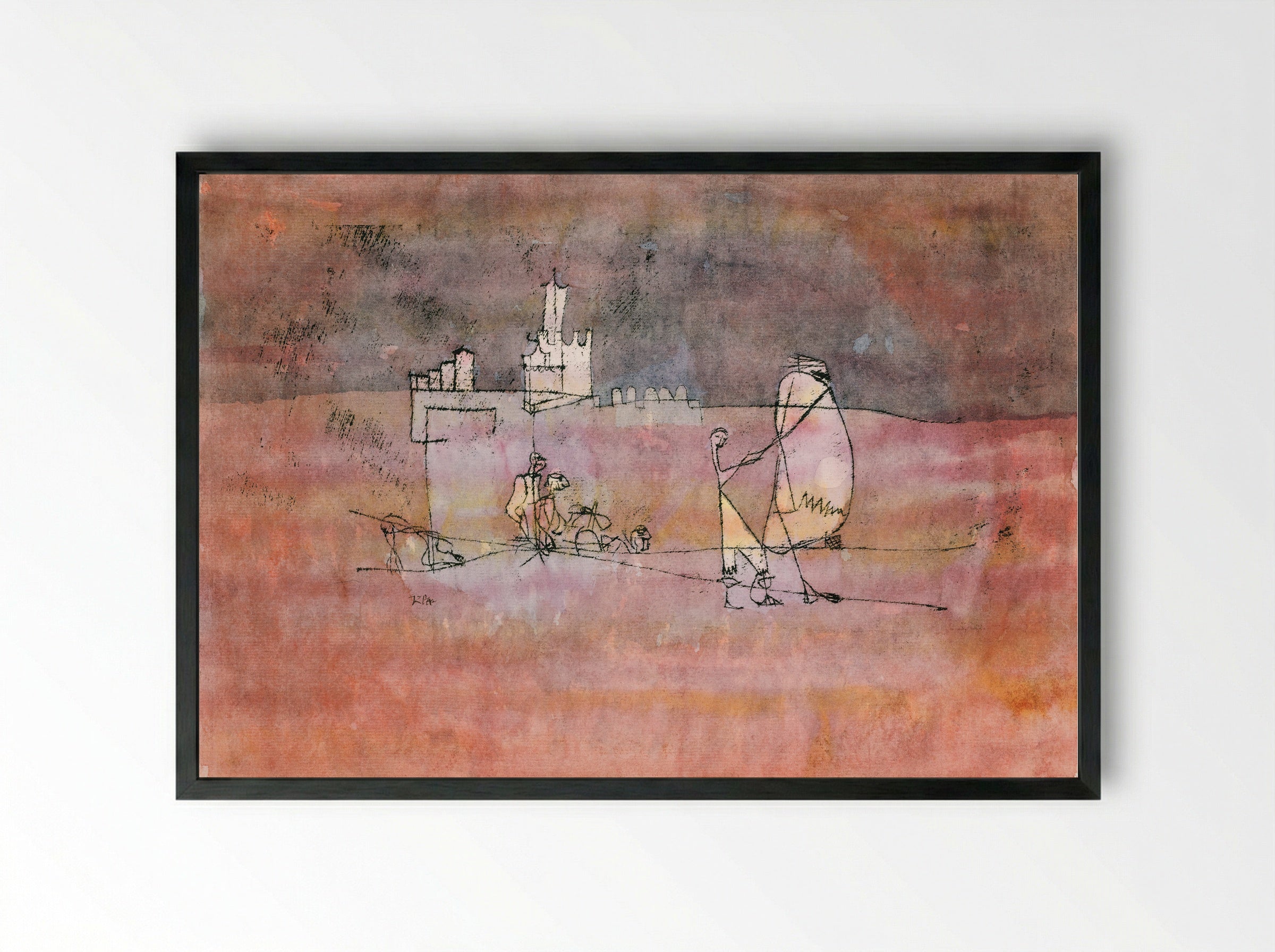 Episode Before an Arab Town - Paul Klee - Framed Print Black