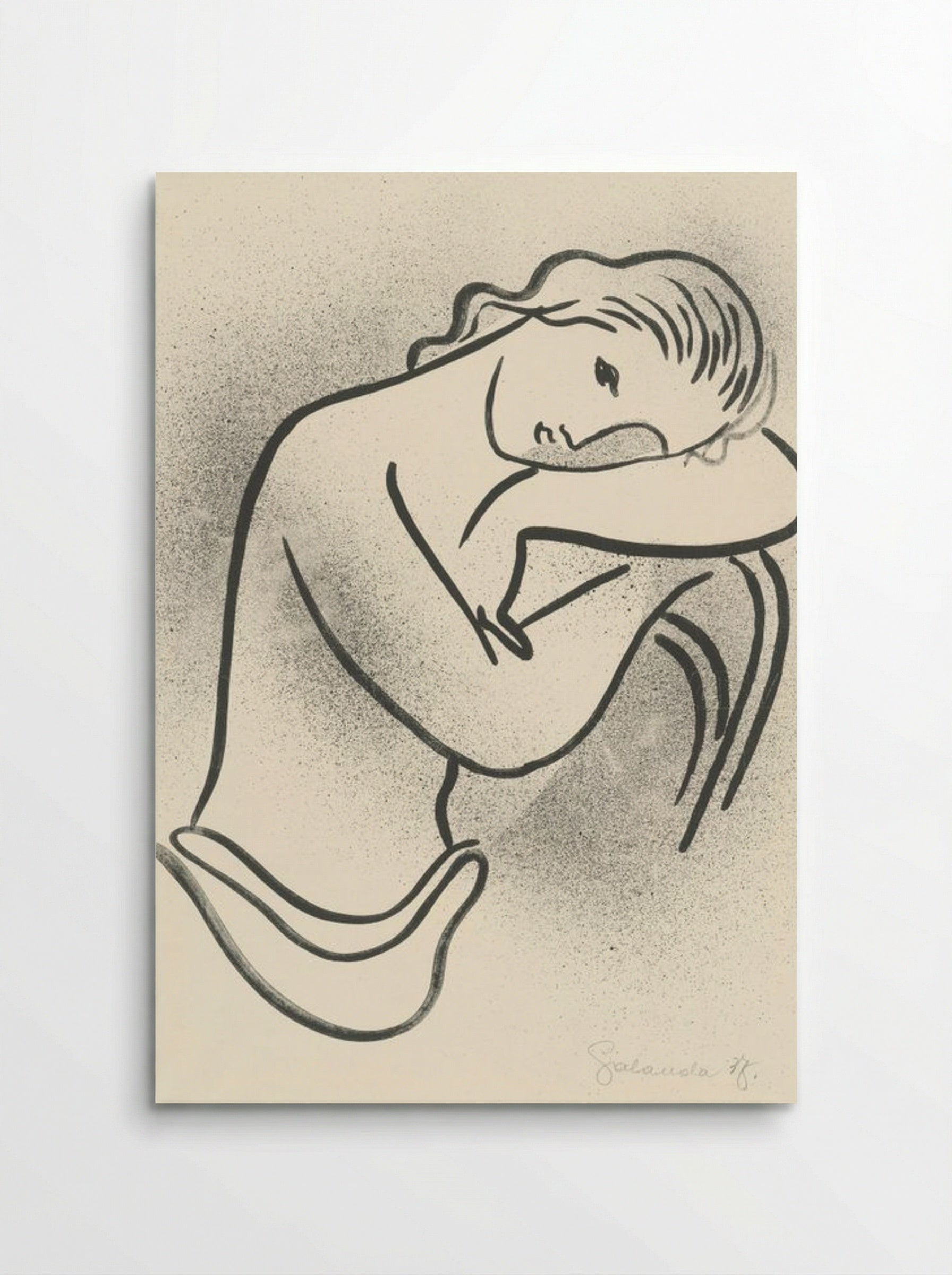 Reclining Nude (Woman Resting on Arms) - Mikuláš Galanda - Poster