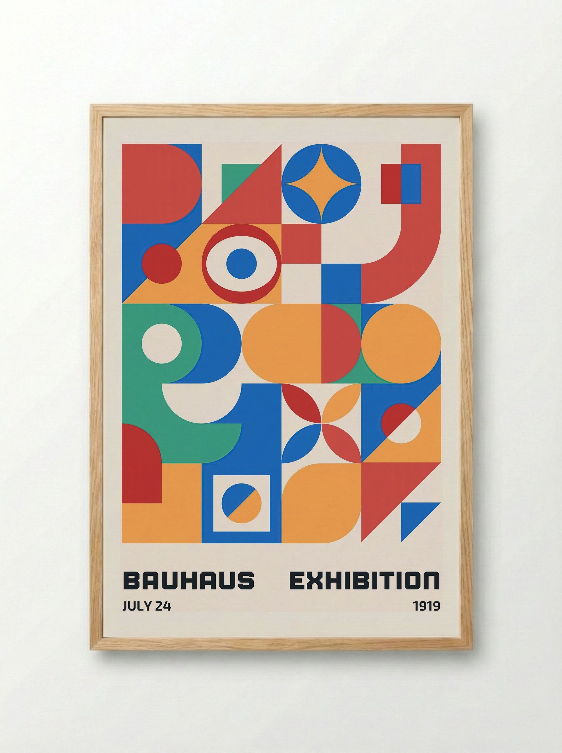 Bauhaus Multiform Collage – 1919 Exhibition Poster - Framed Print Wood