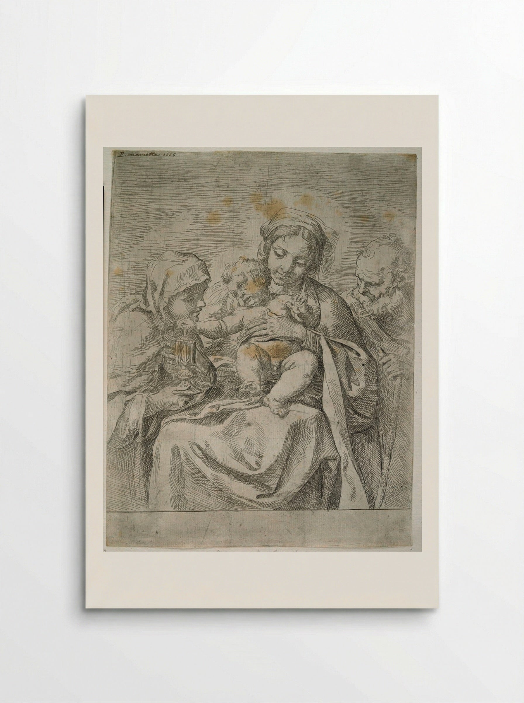 Holy Family with Saint Clare - Guido Reni - Poster