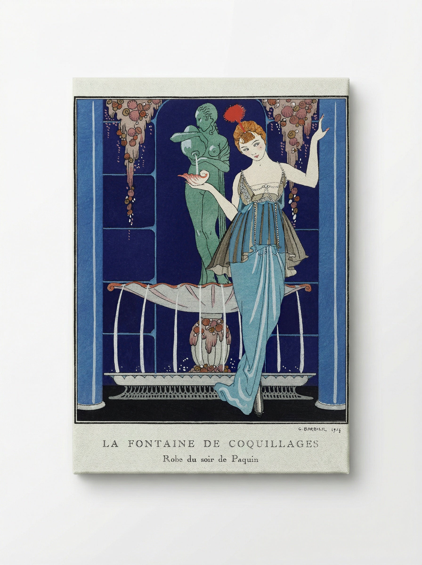 La Fontaine de Coquillages, Robe du Soir de Paquin - George Barbier - Canvas